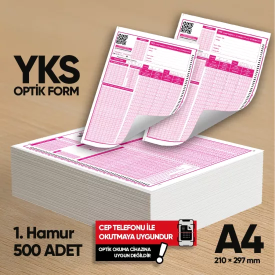 YKS-MSÜ Deneme Sınavları İçin 500 Adet (80.GR) Optik Form