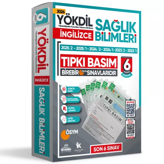 2026 YÖKDİL İngilizce SAĞLIK BİLİMLERİ ÖSYM Çıkmış Soru Tıpkı Basım Deneme Paketi 6lı Türkiye Geneli