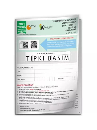 2026/1 YÖKDİL İngilizce FEN BİLİMLERİ ÖSYM Çıkmış Soru Tıpkı Basım Deneme Kitapçığı Türkiye Geneli