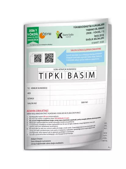 2026/1 YÖKDİL İngilizce SAĞLIK BİLİMLERİ ÖSYM Çıkmış Soru Tıpkı Basım Deneme Kitapçığı Türkiye Genel