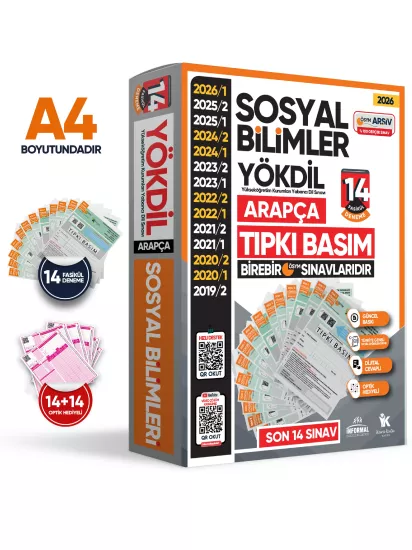 2026 YÖKDİL Arapça SOSYAL BİLİMLER ÖSYM Çıkmış Soru Tıpkı Basım 14lü Deneme Paketi Türkiye Geneli