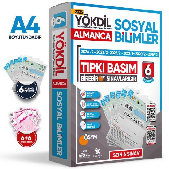 2025 YÖKDİL Almanca SOSYAL BİLİMLER ÖSYM Çıkmış Soru Tıpkı Basım 6lı Deneme Paketi Türkiye Geneli