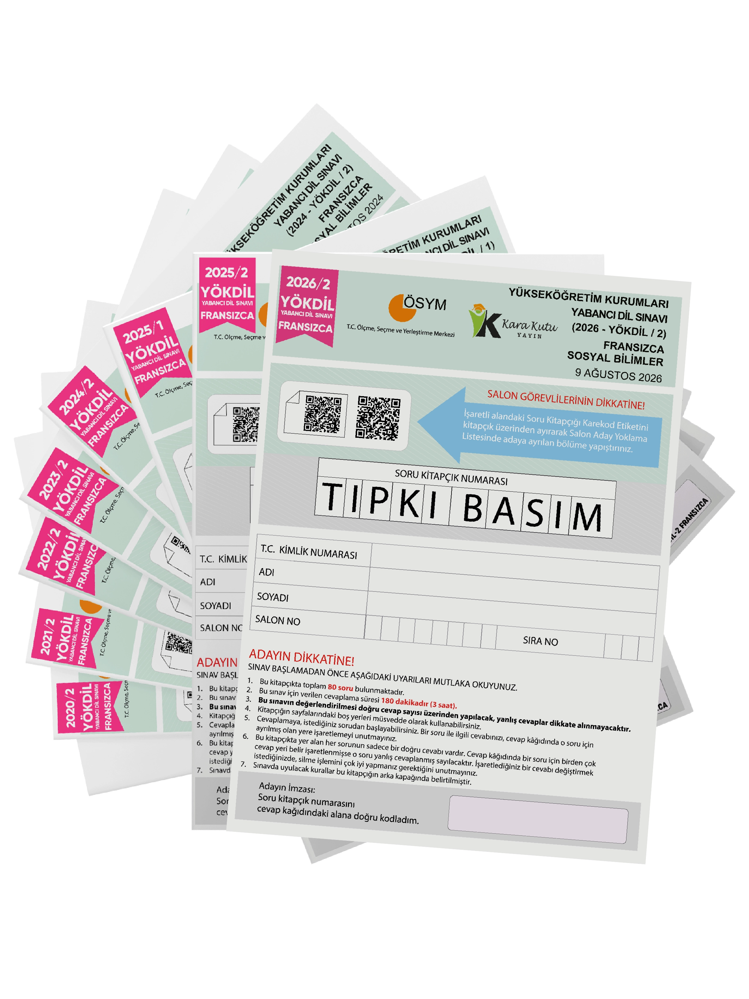 2027 YÖKDİL Fransızca SOSYAL BİLİMLER ÖSYM Çıkmış Soru Tıpkı Basım 8li Deneme Paketi