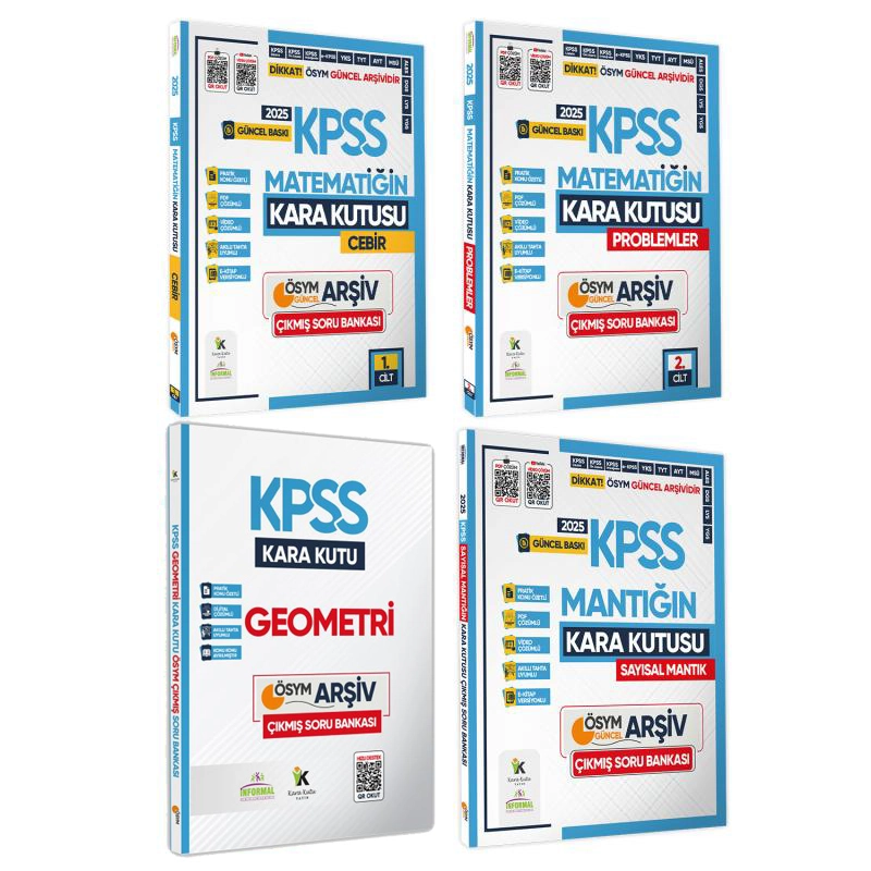 2025 KPSS Matematik-Geo-Mantık Kara Kutusu 4lü ALTIN SET ÖSYM Çıkmış Soru Bankası Video/PDF Çözümlü