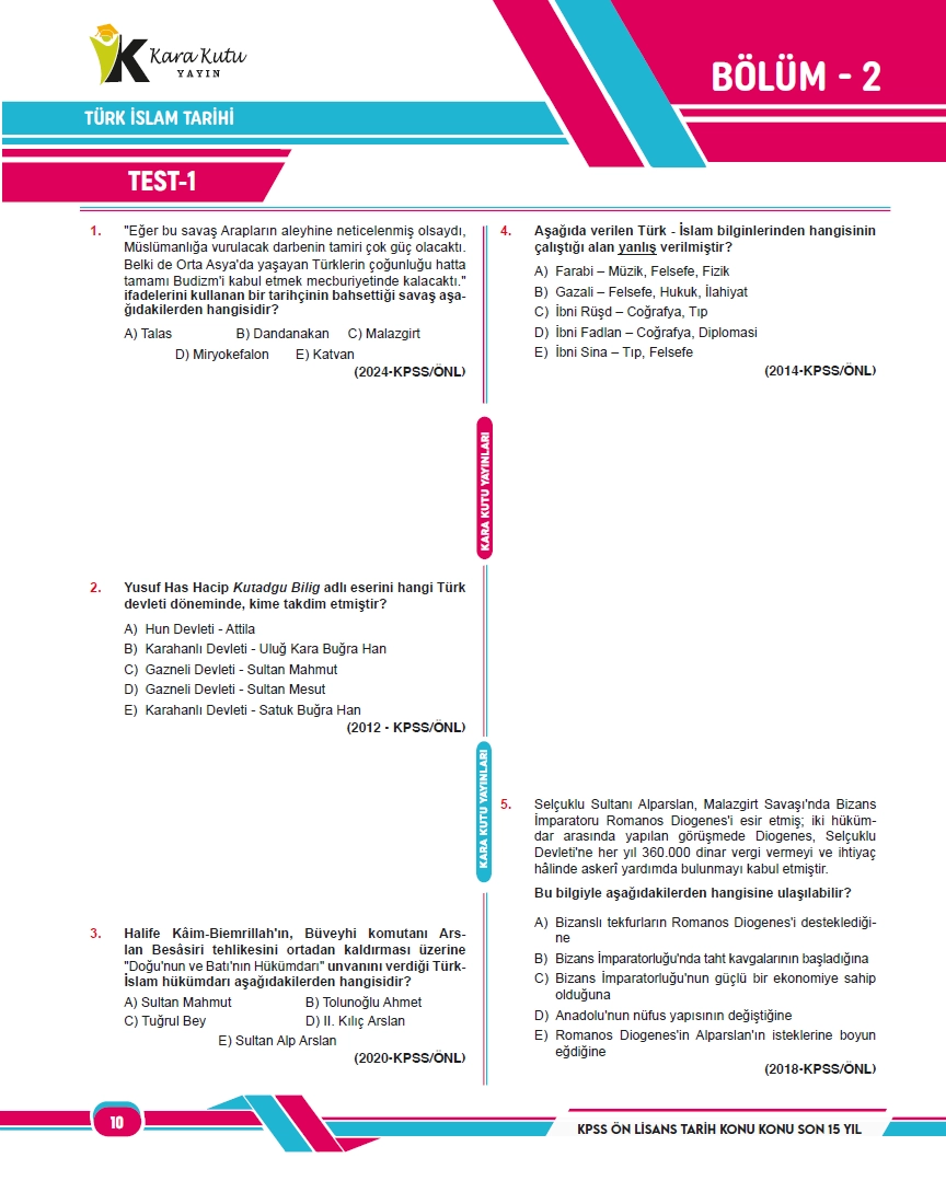 2026 FULLÖnLisans KPSS Tarih Kara Kutu ÖSYM Çıkmış Soru Bankası Son 15 Yıl (Sadece Ön Lisans)