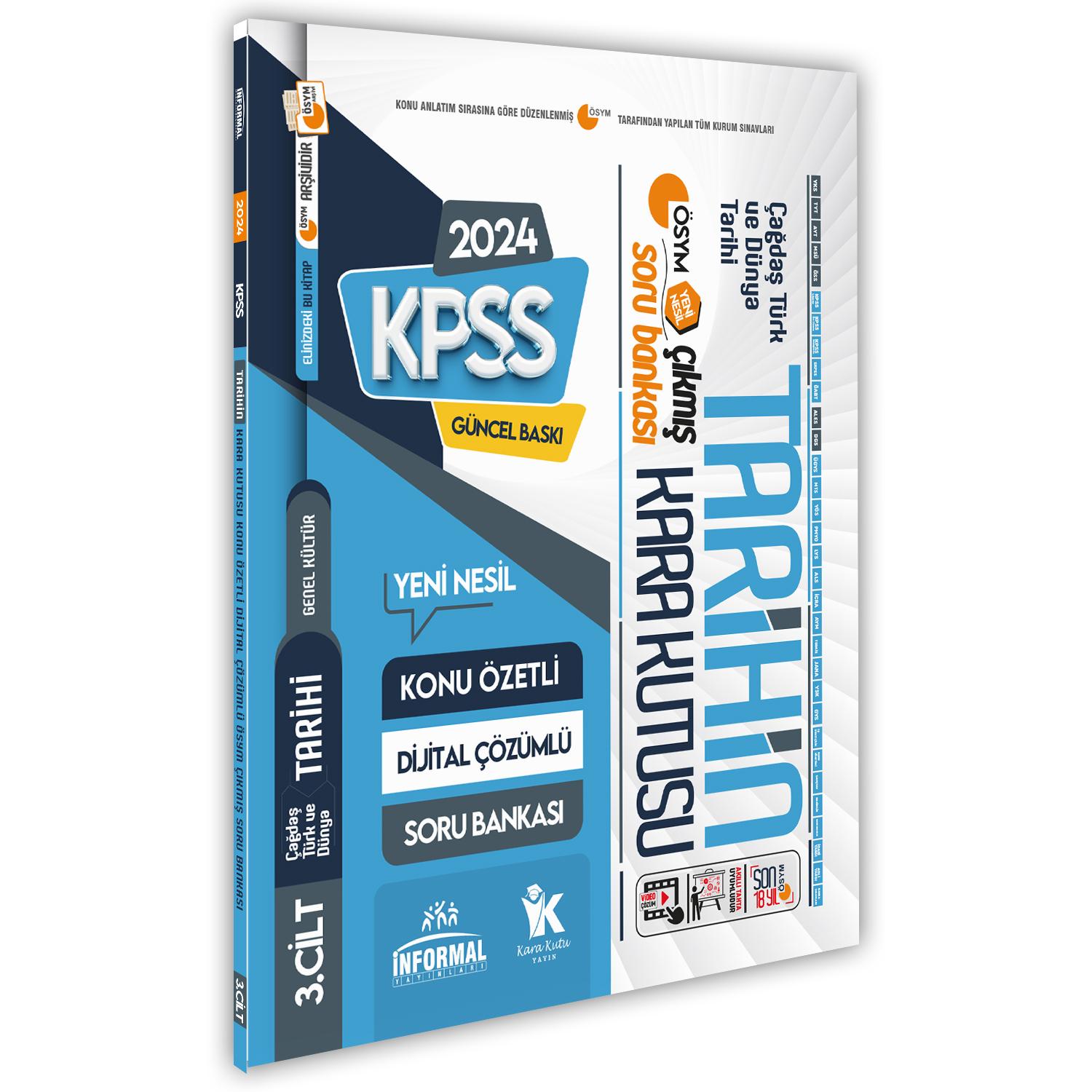 KPSS Önlisans/Ortaöğretim Tarihin Kara Kutusu 3 Cilt ÖSYM Çıkmış Soru Bankası Konu Özetli Dijital Çözümlü