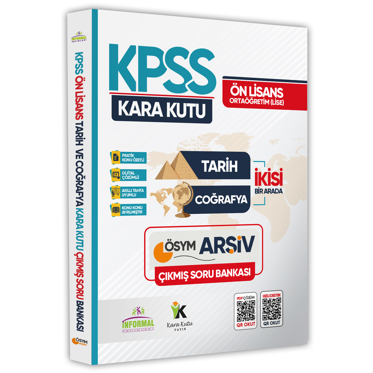 KPSS Önlisans-Ortaöğretim Tarih ve Coğrafyanın Kara Kutusu ÖSYM Çıkmış Soru Bankası Dijital Çözümlü