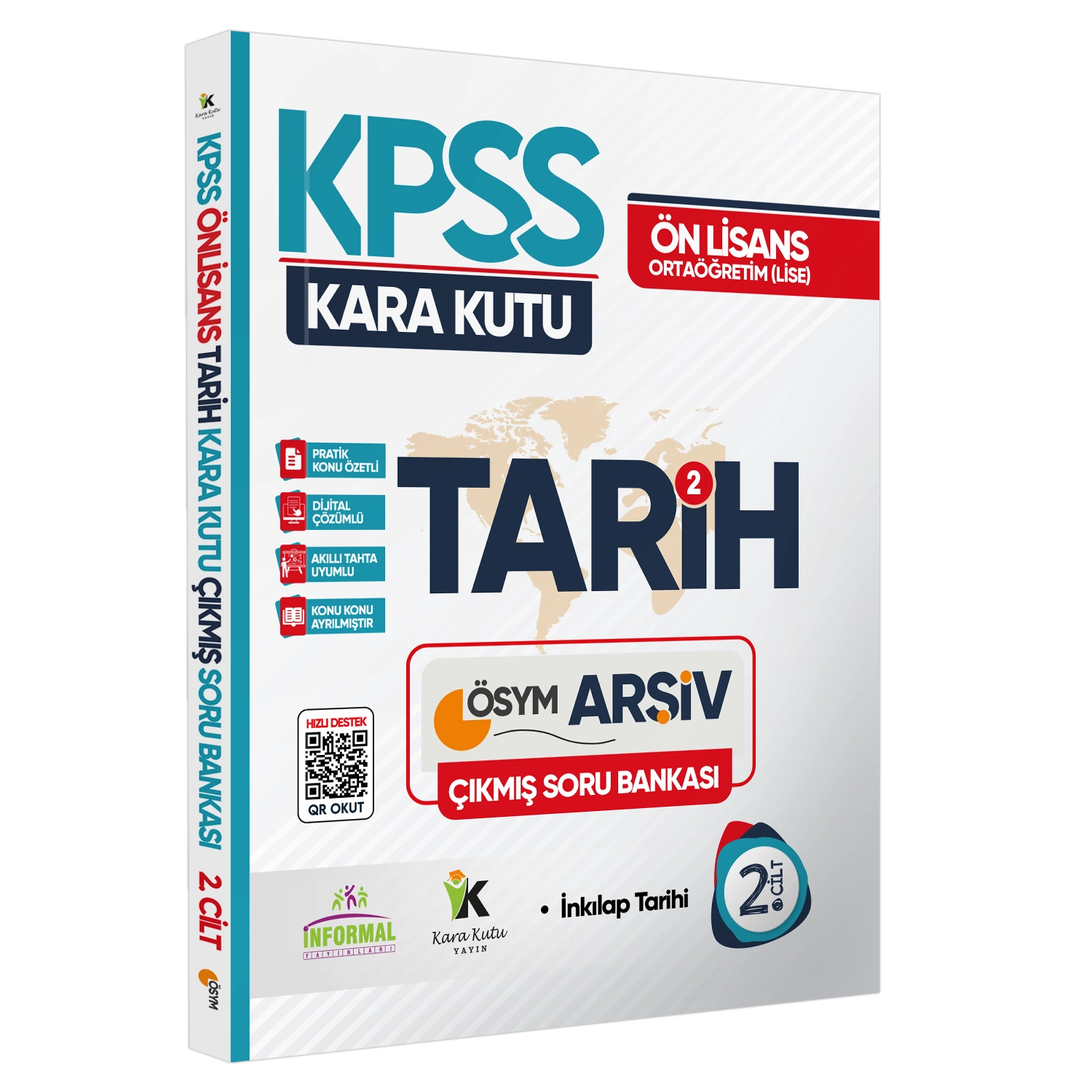 KPSS Önlisans-Ortaöğretim Tarih Kara Kutu 2.Cilt Çıkmış Soru Bankası Konu Özetli Dijital Çözümlü