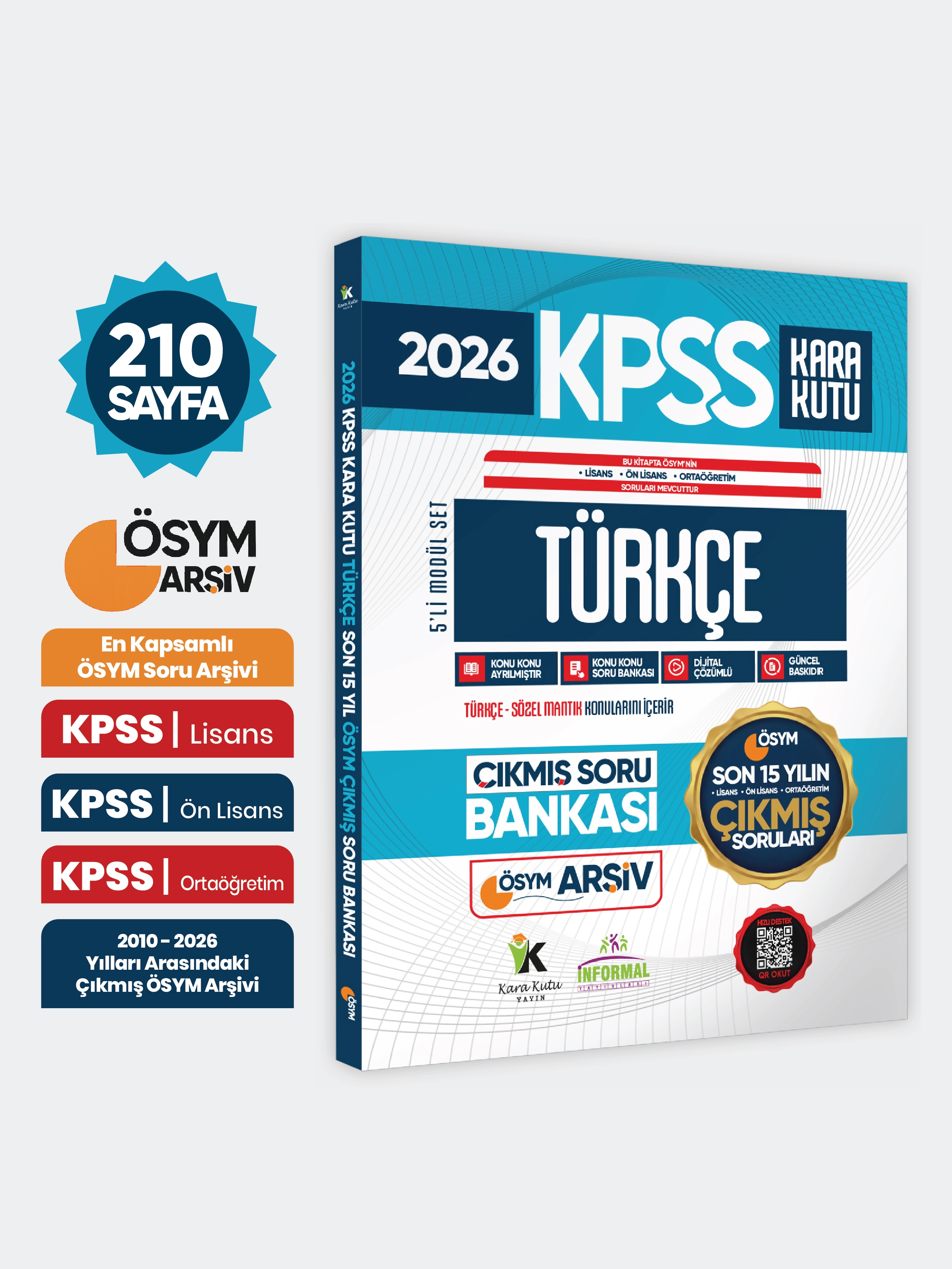 2026 FULLKPSS Lisans-Önlisans-Ortaöğretim Türkçe’nin Kara Kutusu ÖSYM Çıkmış Soru Bankası Son 15 Yıl