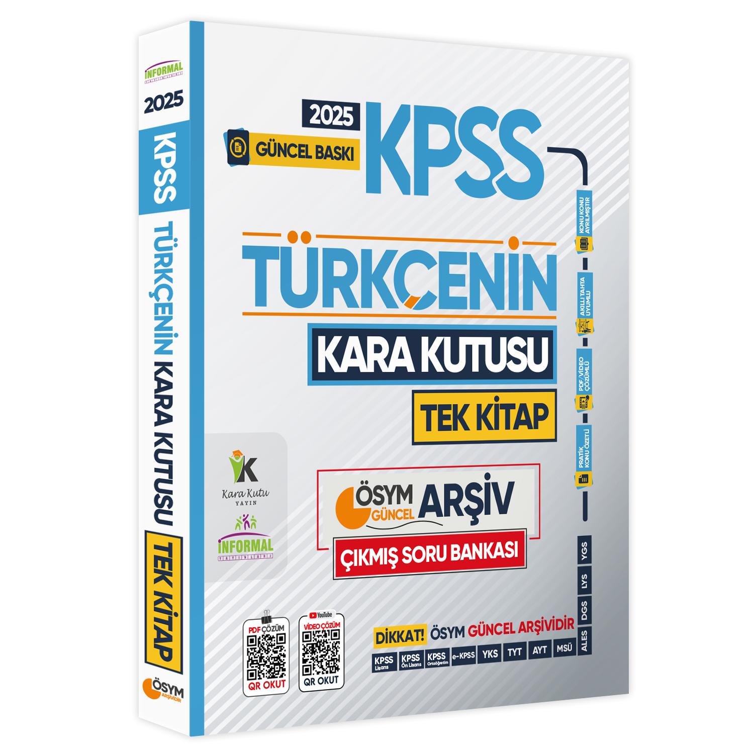2025 KPSS Kara Kutu Genel Yetenek TEKLİ Kitap Set Çıkmış Soru Bankası Konu Özetli Video/PDF Çözümlü