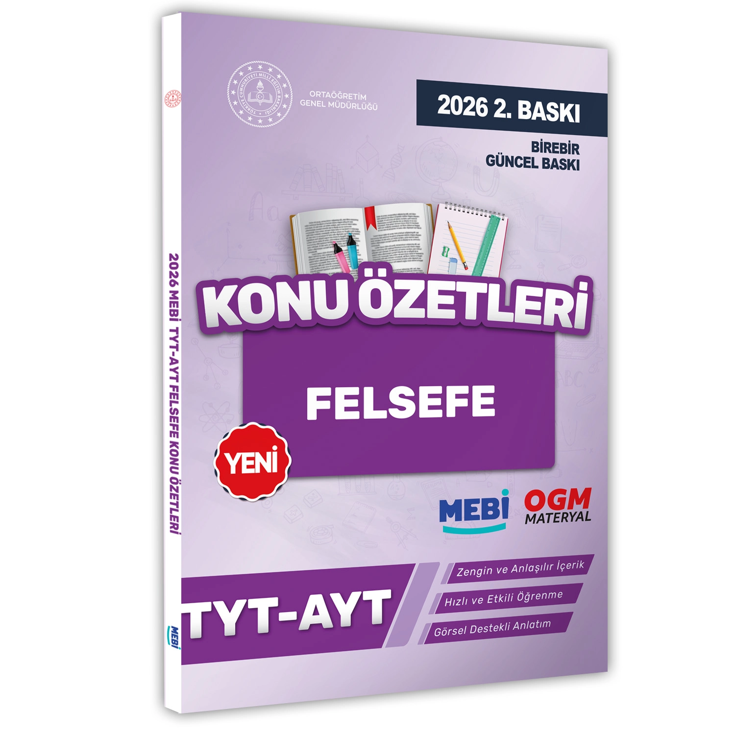 2026 YKS-TYT MEBİ-OGM Felsefe Pratik Konu Özet Kitabı RENKLİ A4 Boyut Görsel Destekli BASKI ÜCRETİ