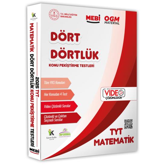 2025 YKS-TYT MEBİ-OGM Dört Dörtlük Matematik Pekiştirme Testi A4 Renkli Soru Bankası Video Çözümlü