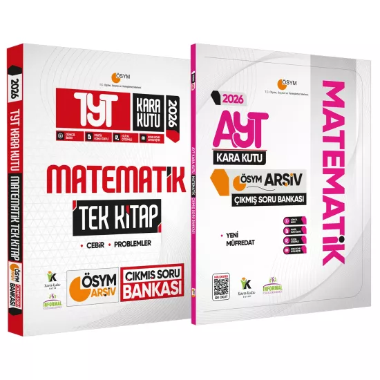 2026 YKS-TYT Matematik TEK Kitap ve AYT Matematik Kara Kutu ÖSYM Çıkmış Soru Bankası 2li Set Çözümlü