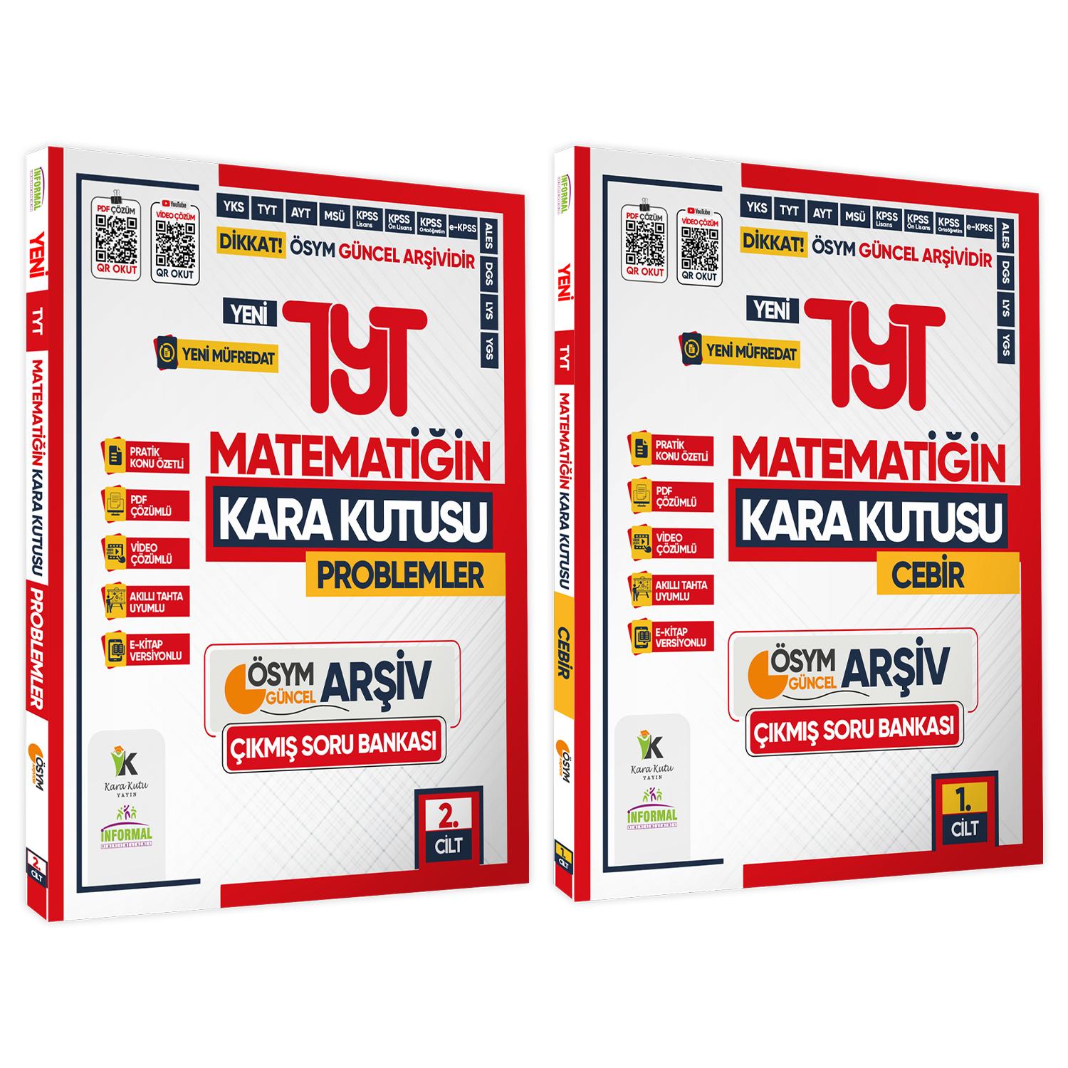 2025 YKS-TYT MATEMATİK Kara Kutu 1. ve 2.Cilt ÖSYM Çıkmış Soru Bankası 2li Set Video/PDF Çözümlü