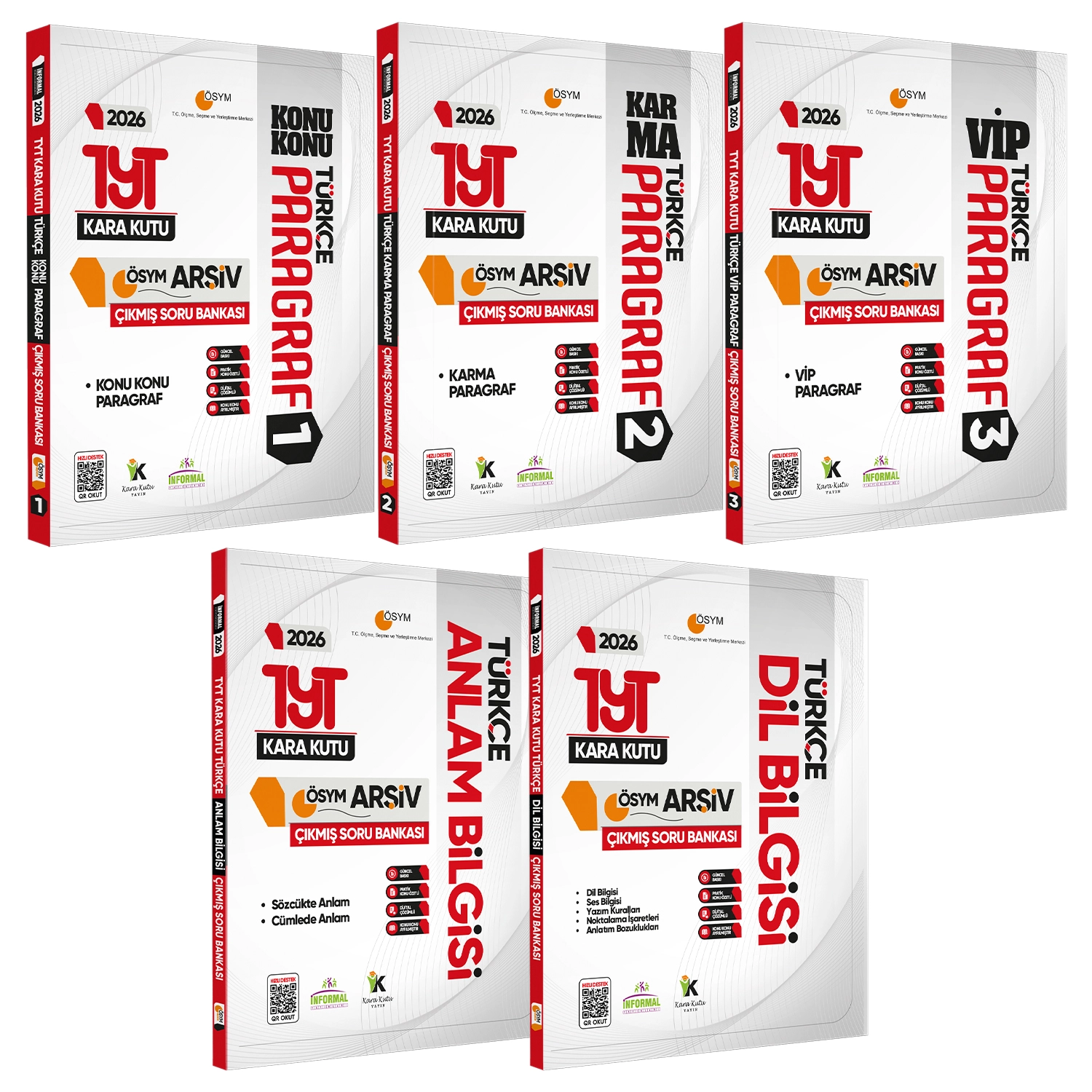 2026 TYT Türkçe Kara Kutu ÖSYM Çıkmış Soru Bankası 5li Altın Set Konu Özetli Dijital Çözümlü