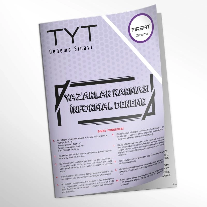 2026 YKS-TYT Yazarlar Karması FIRSAT ÜRÜNÜ Türkiye Geneli D. Çözümlü Deneme Kitapçığı (Optik ekli)