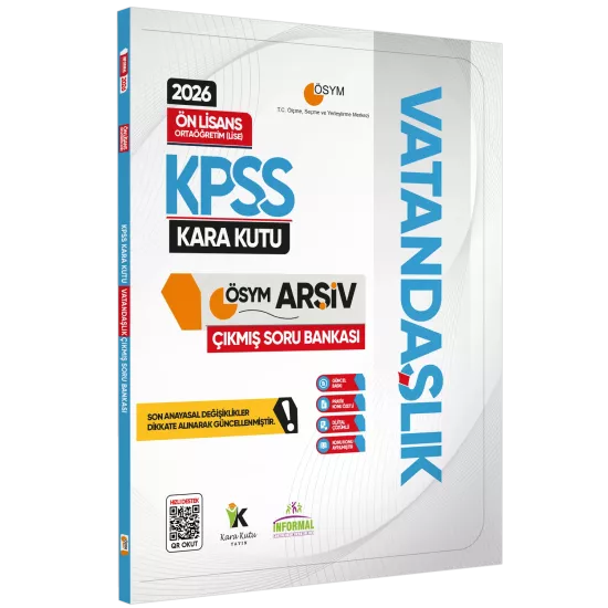 2026 KPSS Önlisans/Ortaöğretim VATANDAŞLIK Kara Kutu ÖSYM Çıkmış Çözümlü Soru Bankası Konu Özetli