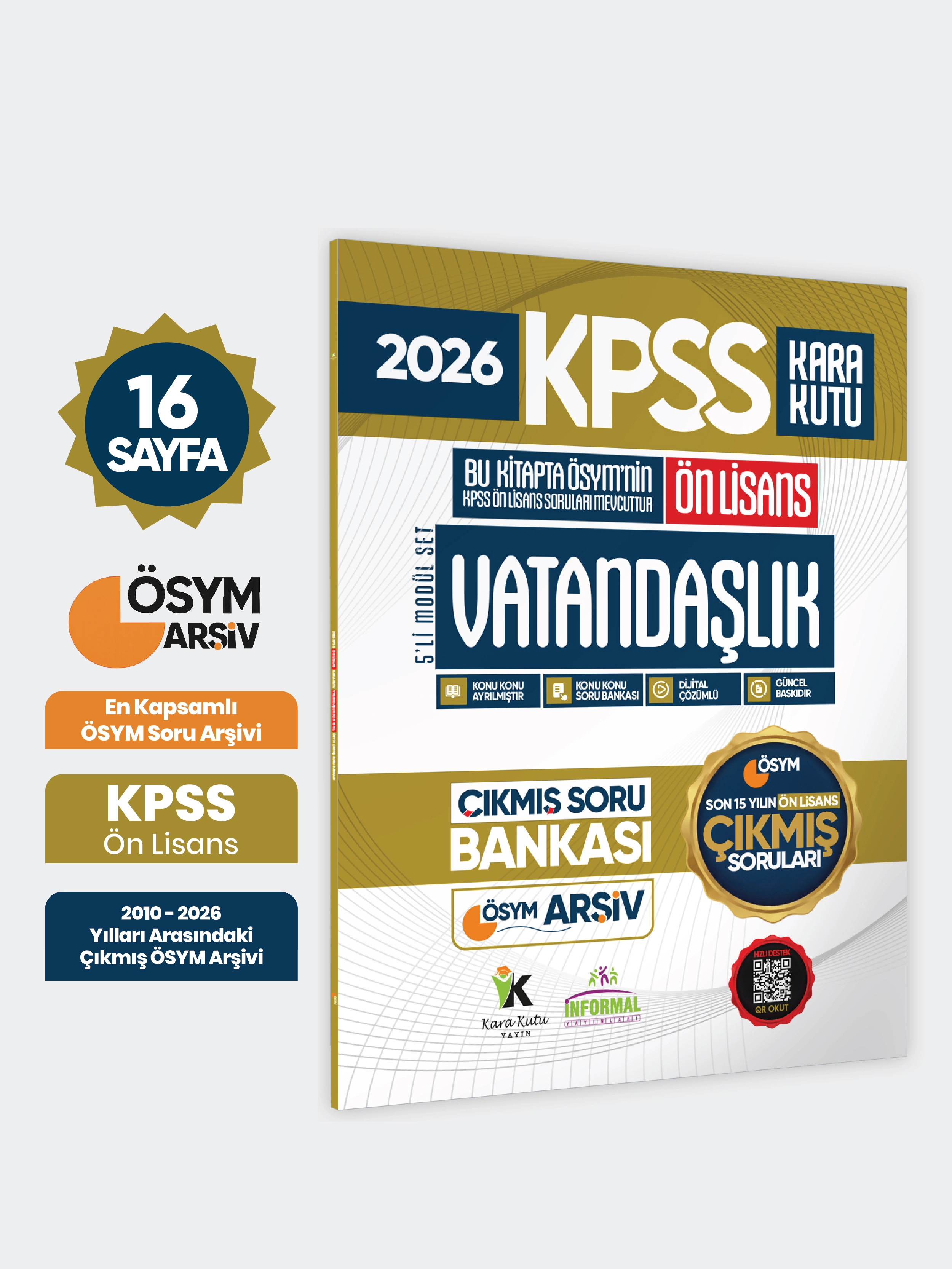 2026 FULLÖnLisans KPSS Vatandaşlık Kara Kutu ÖSYM Çıkmış Soru Bankası Son 15 Yıl (Sadece Ön Lisans)