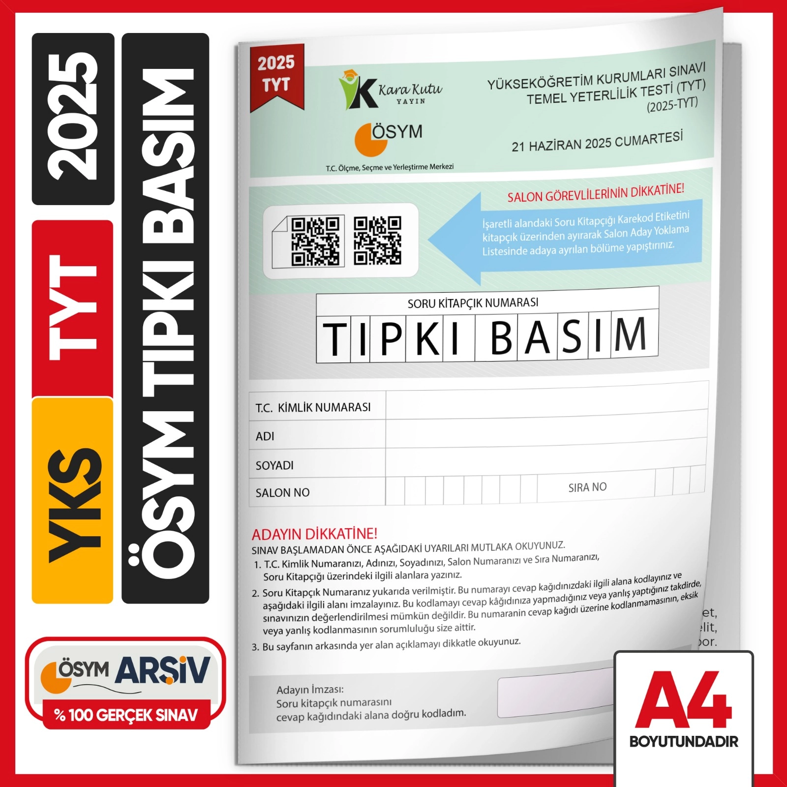 2025 YKS-TYT ÖSYM Tıpkı Basım Çıkmış Soru Kitapçığı (Video/PDF Çözümlü Türkiye Geneli Değerlendirme)