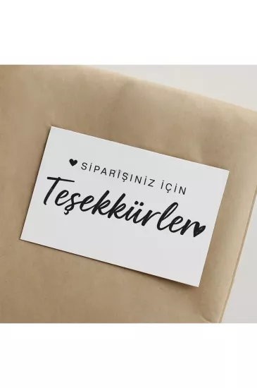 ’’Siparişiniz için teşekkürler’’ Teşekkür Kartı 300 Ad 8x5cm 300 gr Mat Kuşe