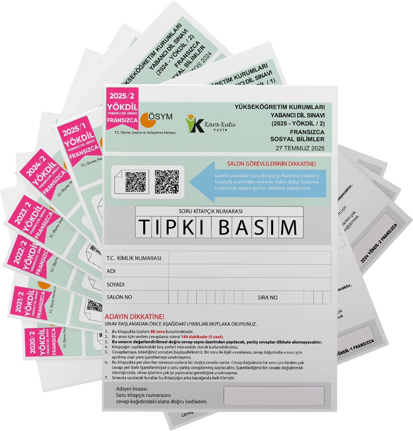 2026 YÖKDİL Fransızca SOSYAL BİLİMLER ÖSYM Çıkmış Soru Tıpkı Basım 7li Deneme Paketi