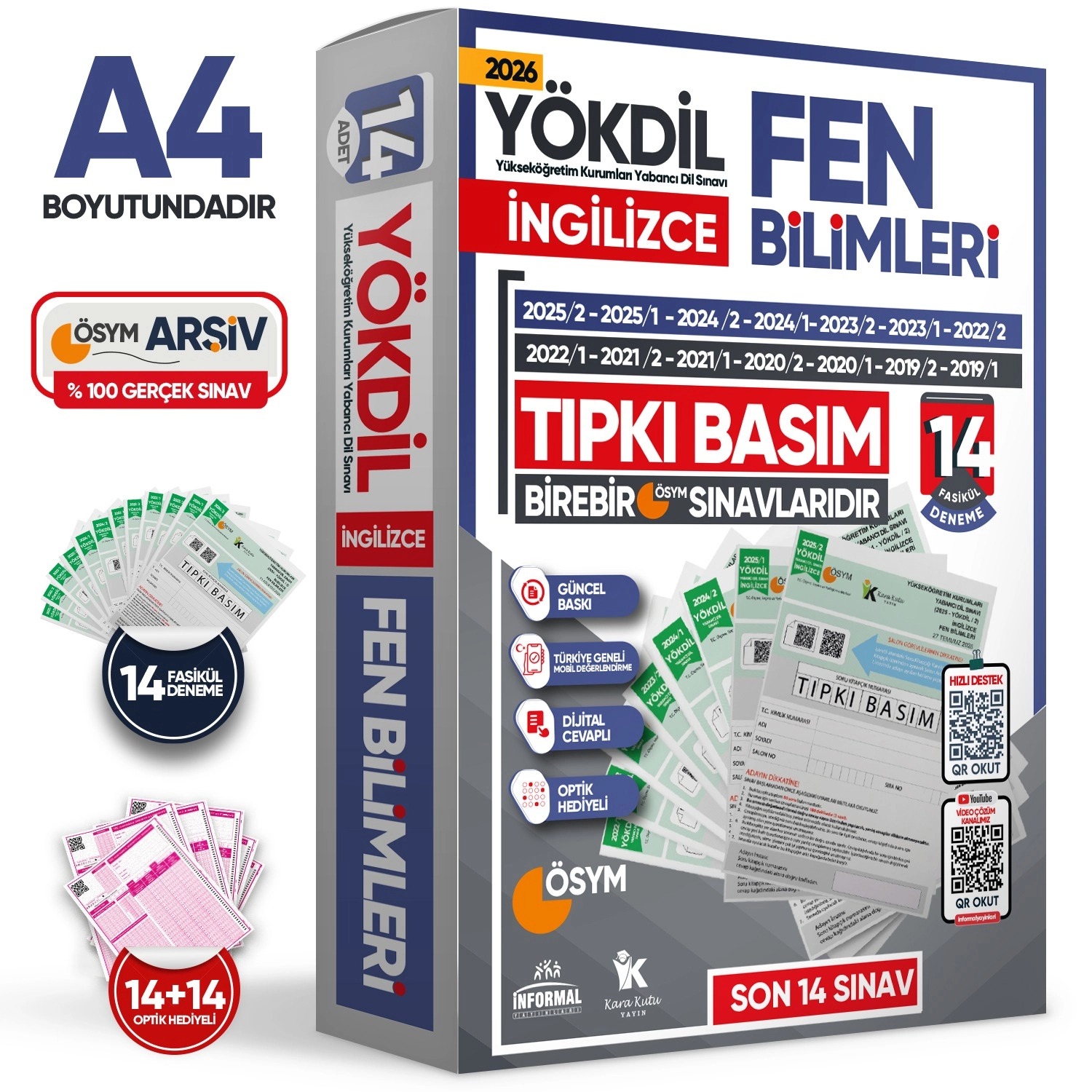 2026 YÖKDİL İngilizce FEN BİLİMLERİ ÖSYM Çıkmış Soru Tıpkı Basım Deneme Paketi 14lü Türkiye Geneli