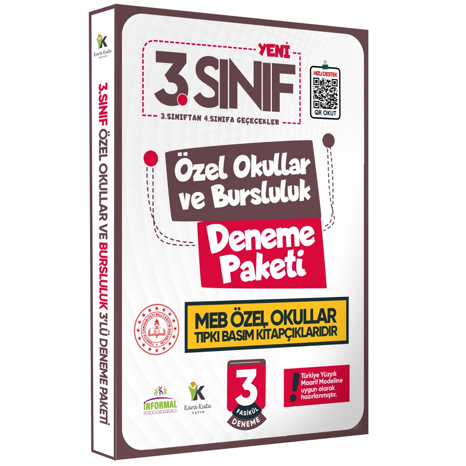 3.Sınıf Özel Okullar ve Bursluluk Hazırlık MEB Tıpkı Basım Deneme 3lü Fasikül SETİ