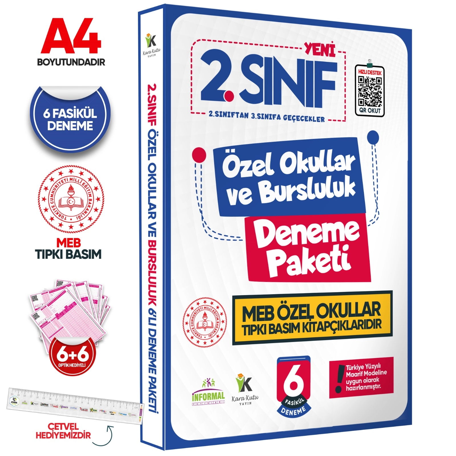 2.Sınıf Özel Okullar ve Bursluluk Hazırlık MEB Tıpkı Basım Deneme 6lı Fasikül SETİ