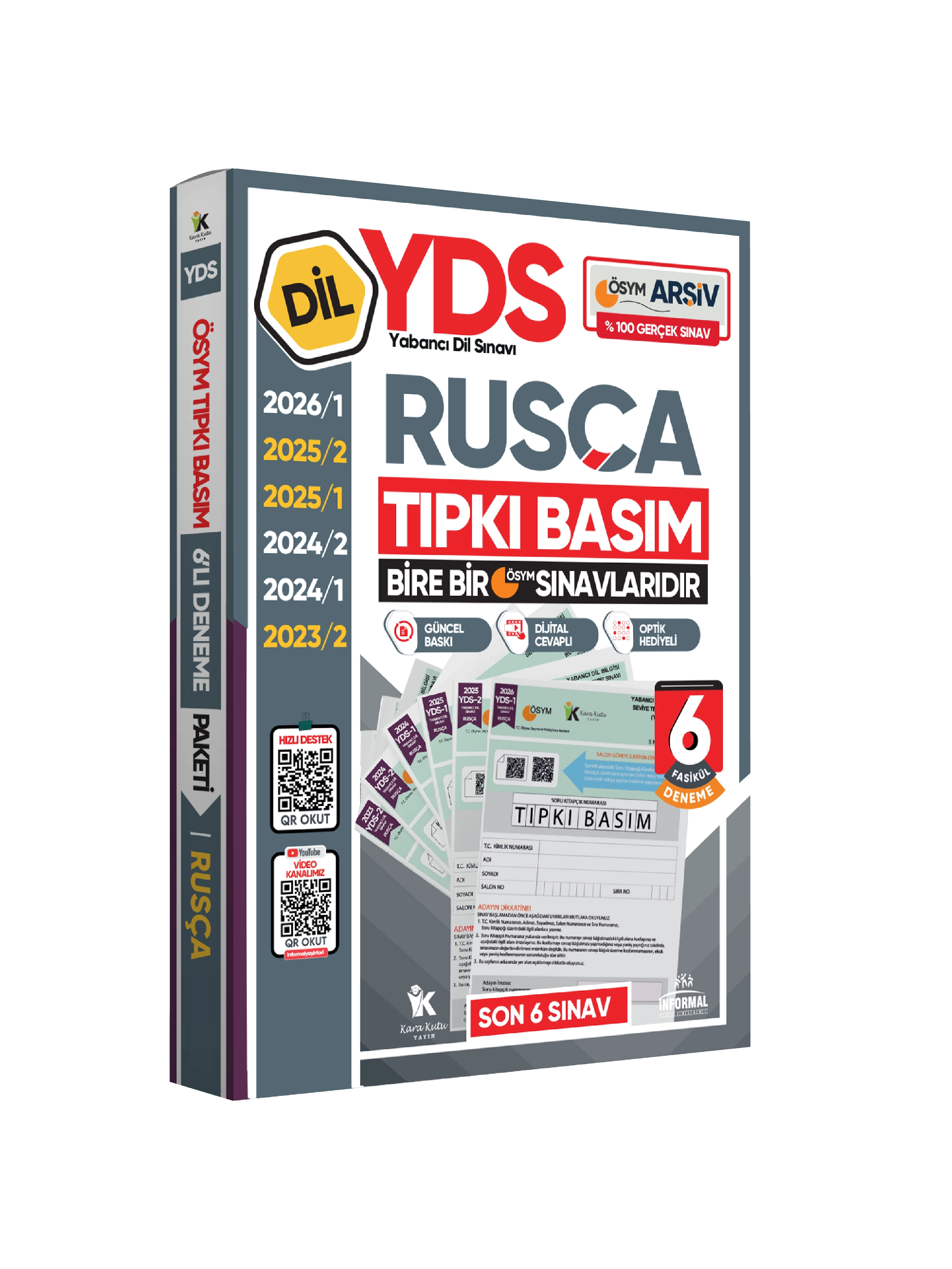 2026 YDS Rusça ÖSYM Tıpkı Basım Çıkmış Soru Deneme Paketi Dijital ve Cevaplı 6lı Fasikül SETİ