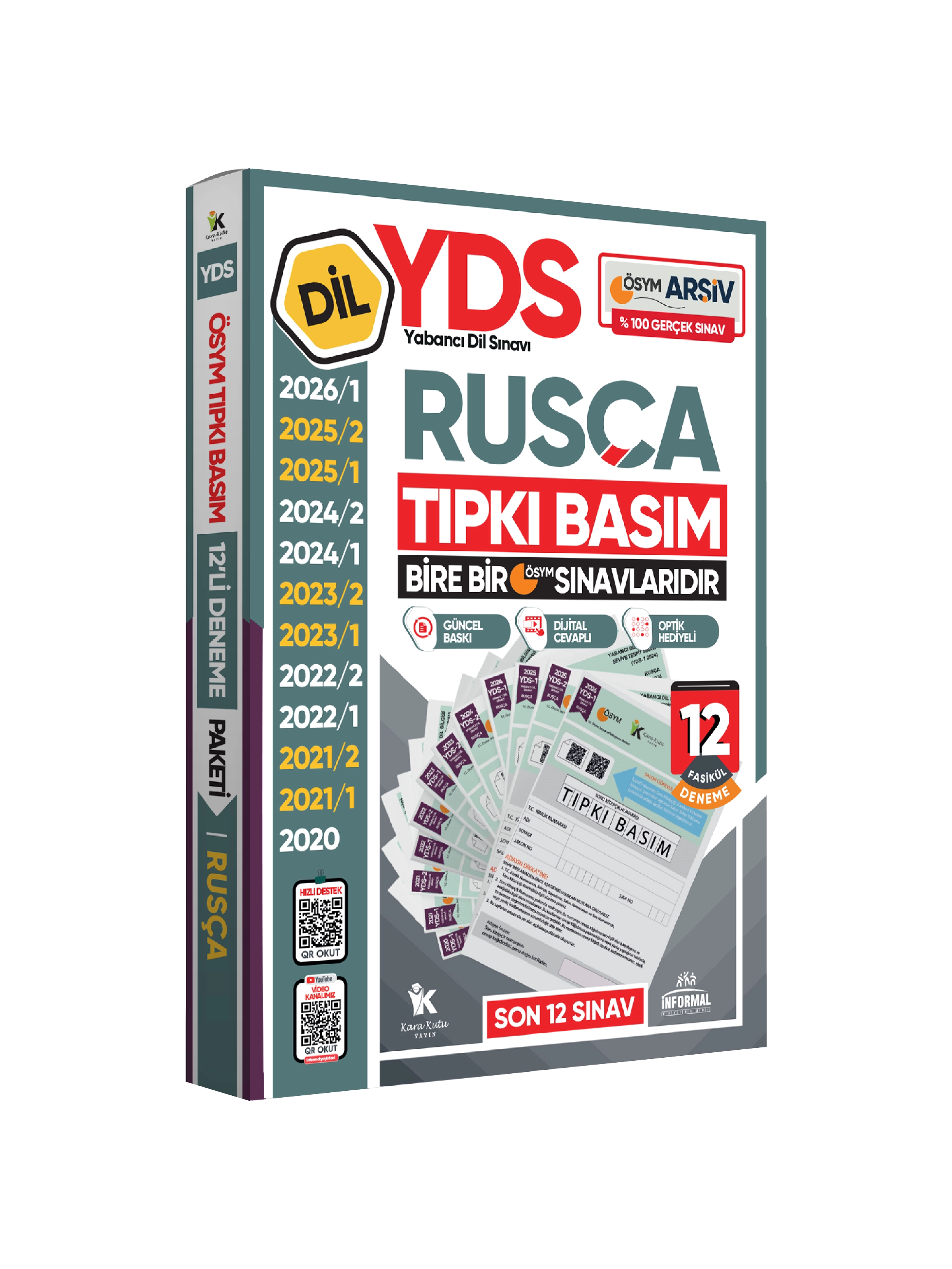 2026 YDS Rusça ÖSYM Tıpkı Basım Çıkmış Soru Deneme Paketi Dijital Çözümlü 12li Fasikül SETİ