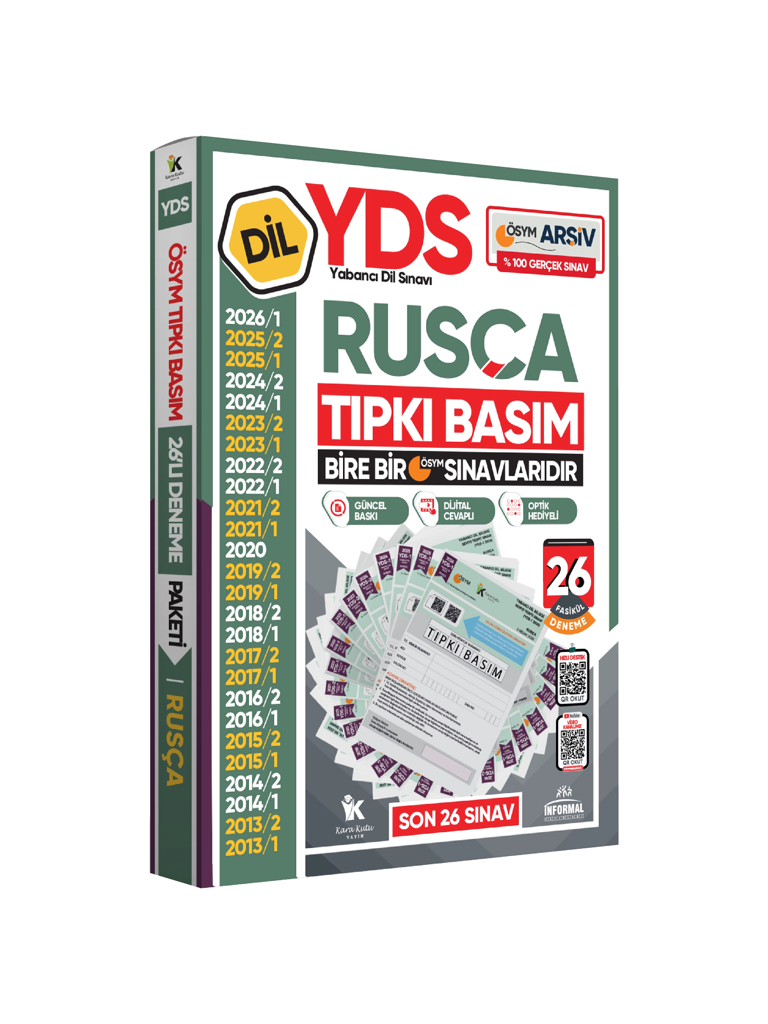 2026 YDS Rusça ÖSYM Tıpkı Basım Çıkmış Soru Deneme Paketi Dijital Çözümlü 26lı Fasikül SETİ