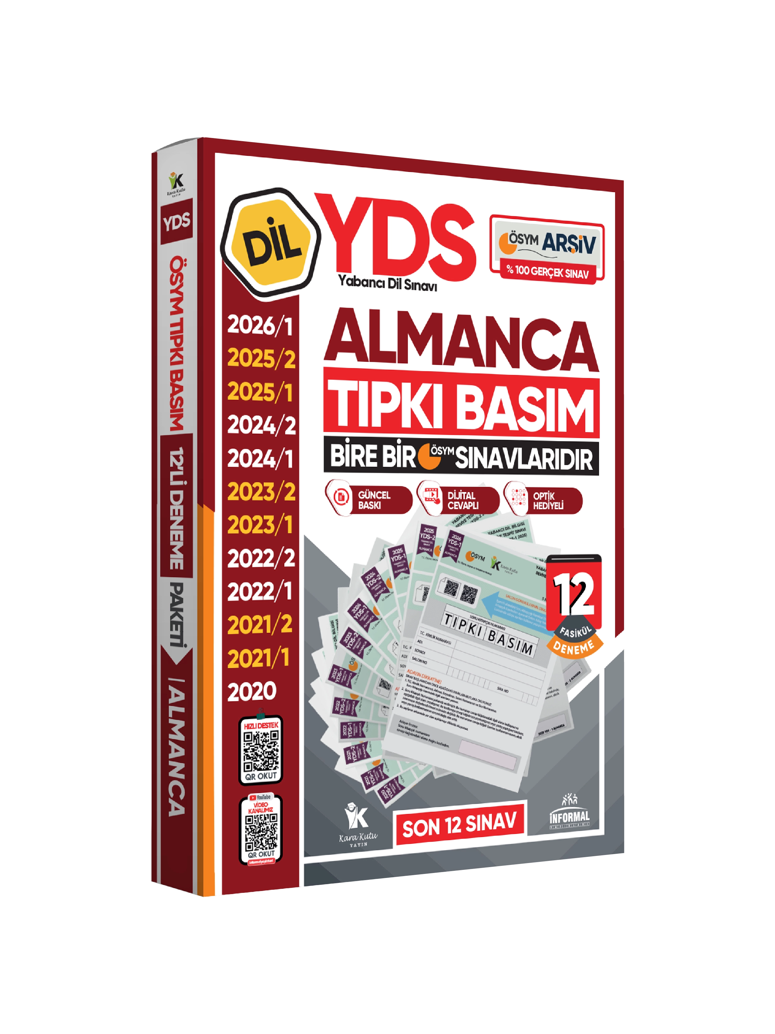2026 YDS Almanca ÖSYM Tıpkı Basım Çıkmış Soru Deneme Paketi Dijital ve Cevaplı 12li Fasikül SETİ