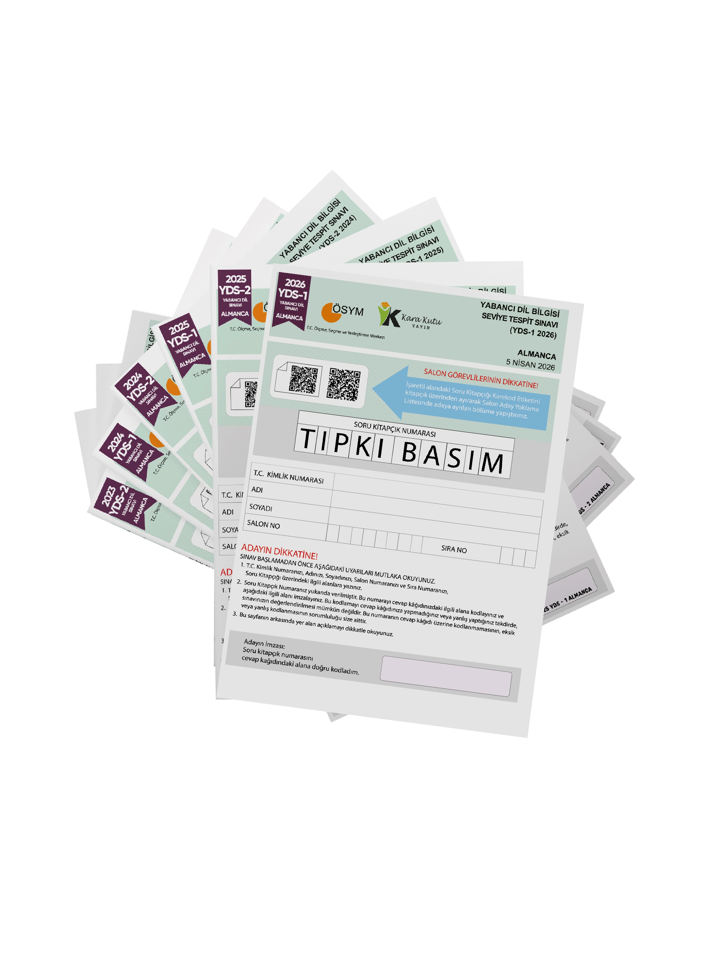 2026 YDS Almanca ÖSYM Tıpkı Basım Çıkmış Soru Deneme Paketi Dijital ve Cevaplı 6lı Fasikül SETİ
