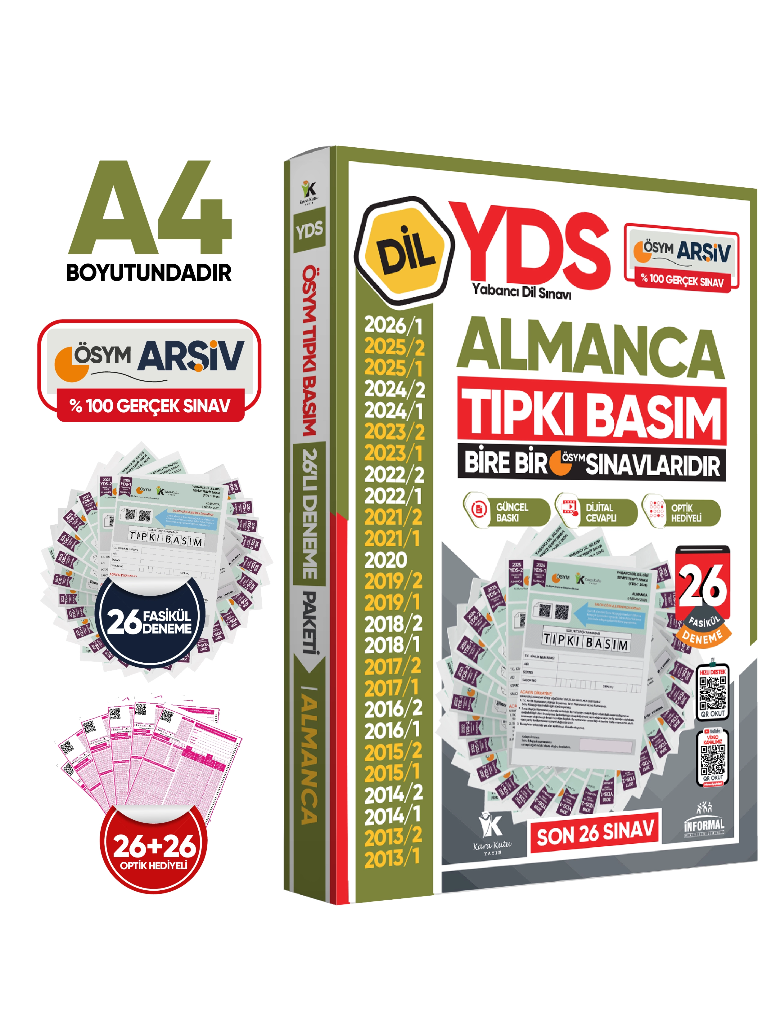 2026 YDS Almanca ÖSYM Tıpkı Basım Çıkmış Soru Deneme Paketi Dijital Çözümlü 26lı Fasikül SETİ