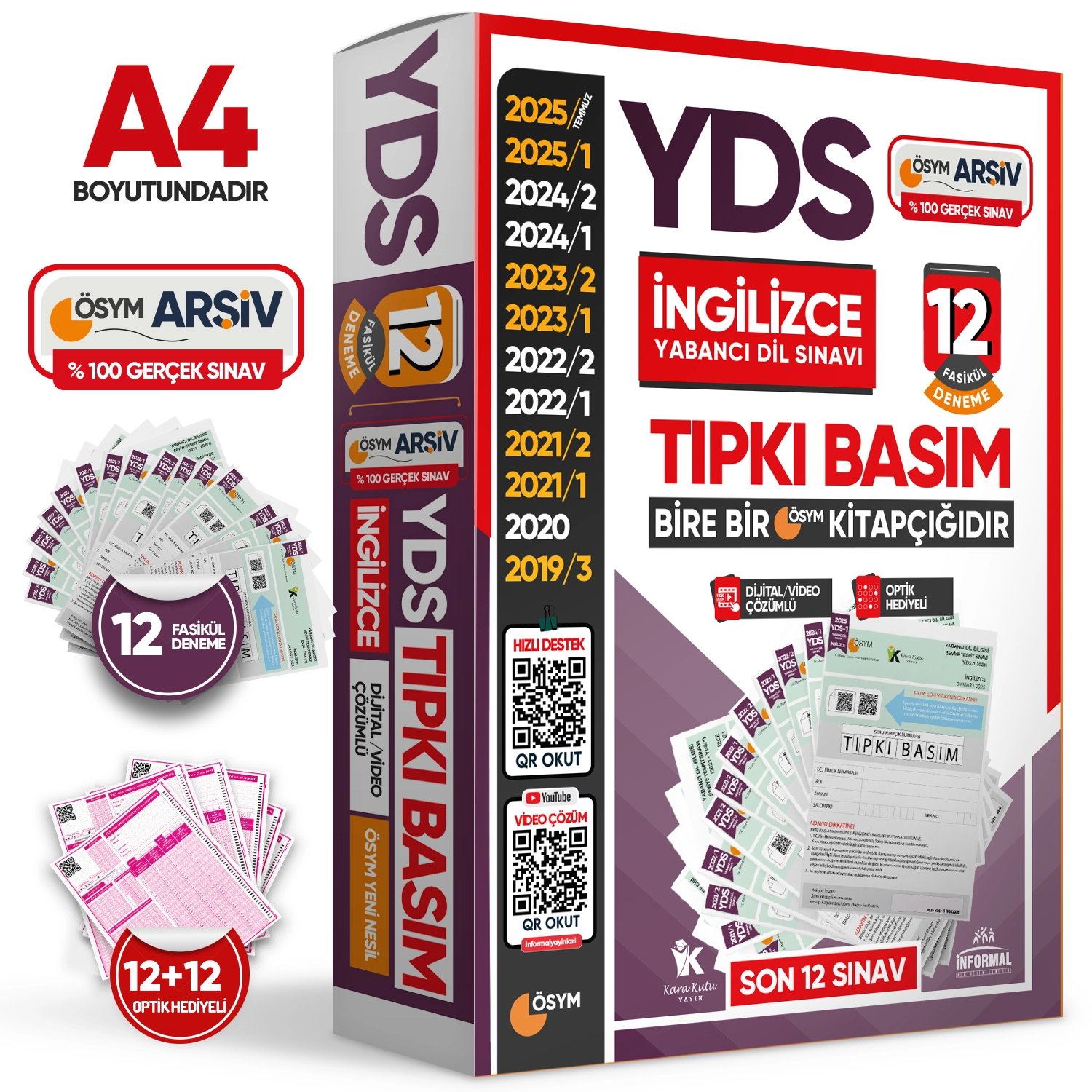 2025 YDS İngilizce ÖSYM Tıpkı Basım Çıkmış Soru 12li Deneme Paketi Video/PDF Çözümlü Türkiye Geneli