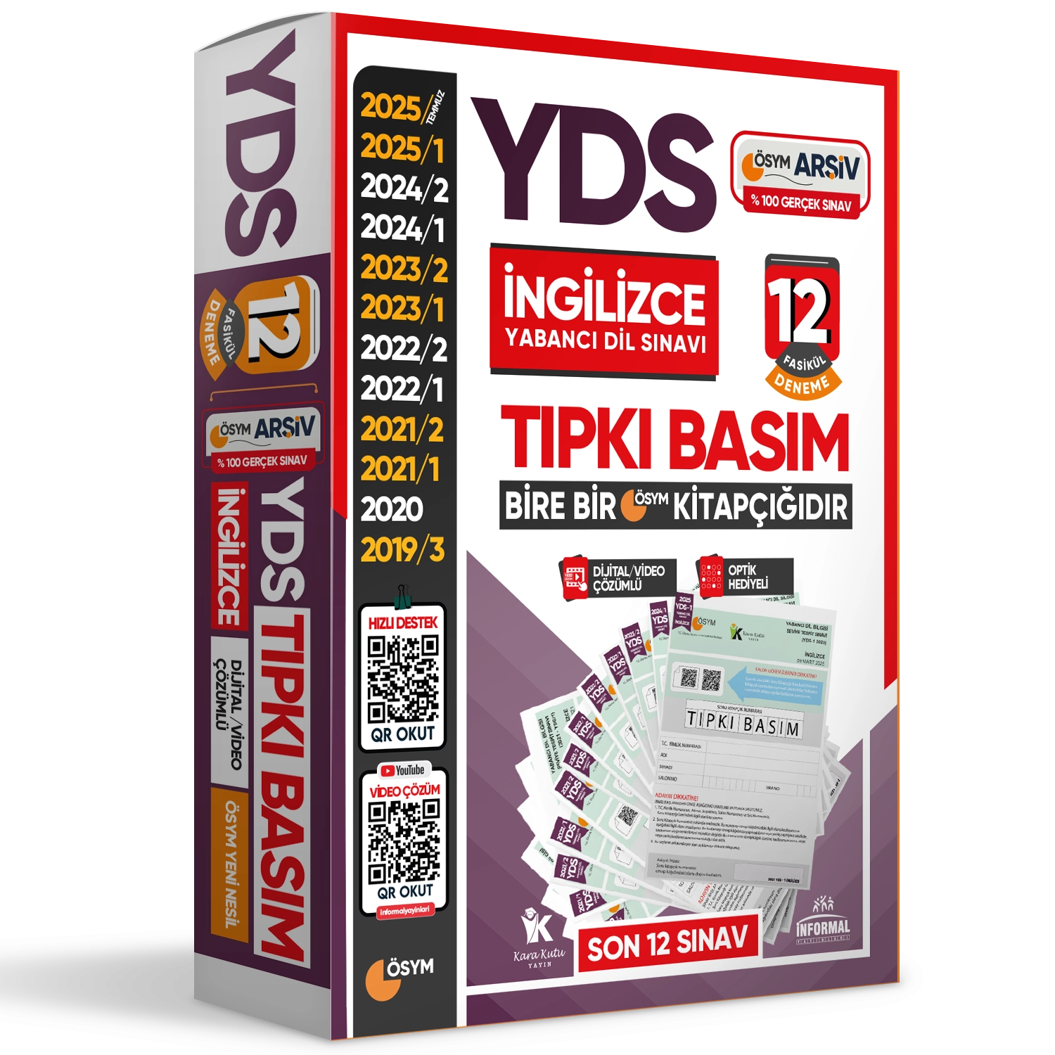 2025 YDS İngilizce ÖSYM Tıpkı Basım Çıkmış Soru 12li Deneme Paketi Video/PDF Çözümlü Türkiye Geneli