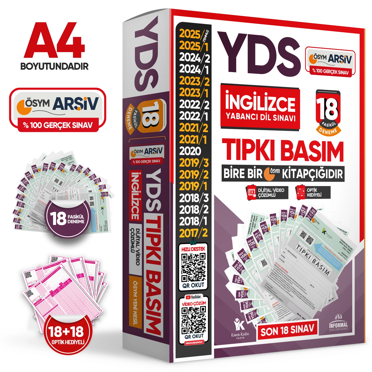 2025 YDS İngilizce ÖSYM Tıpkı Basım Çıkmış Soru 18li Deneme Paketi Video/PDF Çözümlü Türkiye Geneli