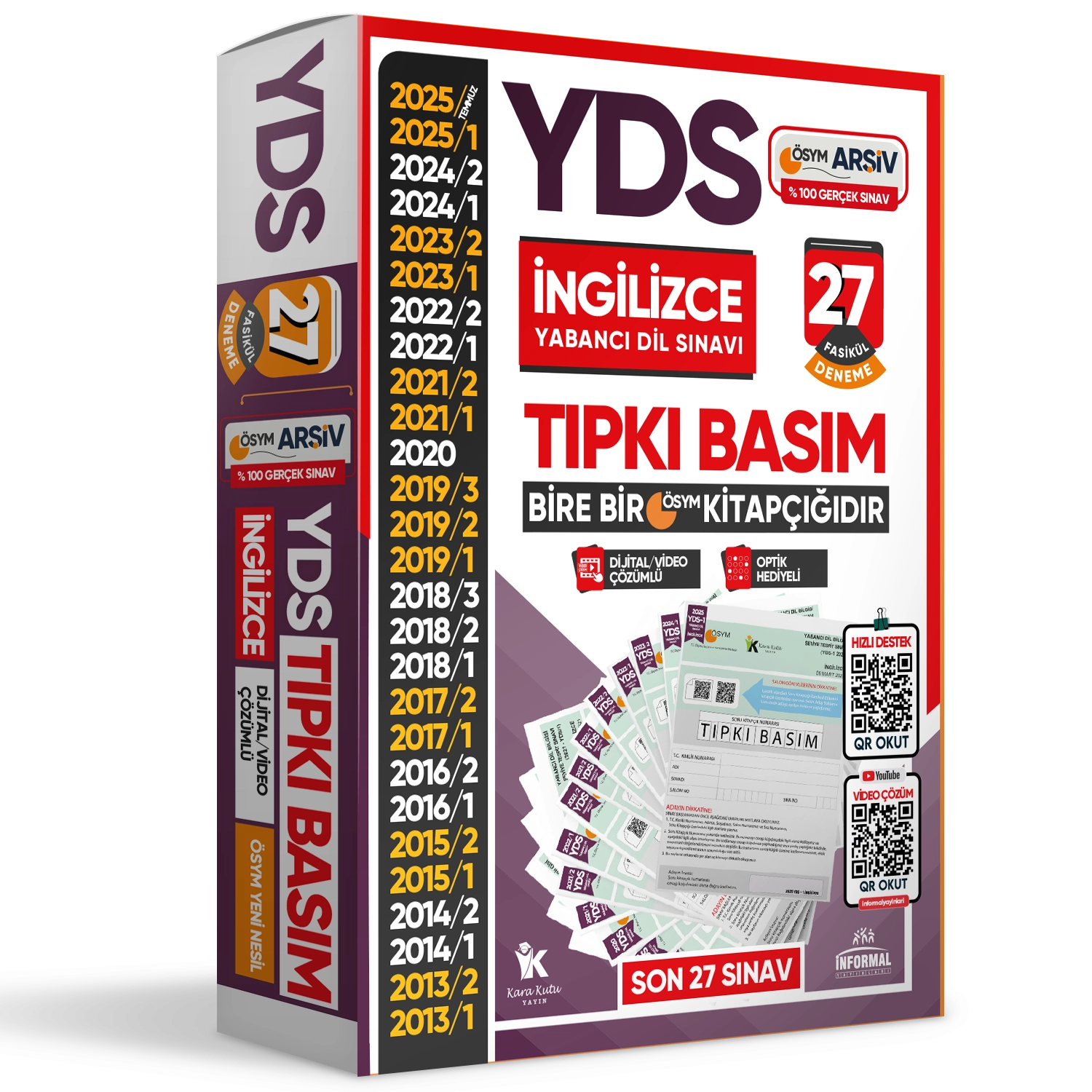 2025 YDS İngilizce ÖSYM Tıpkı Basım Çıkmış Soru Deneme Paketi 27li Dijital Çözümlü Fasikül SETİ
