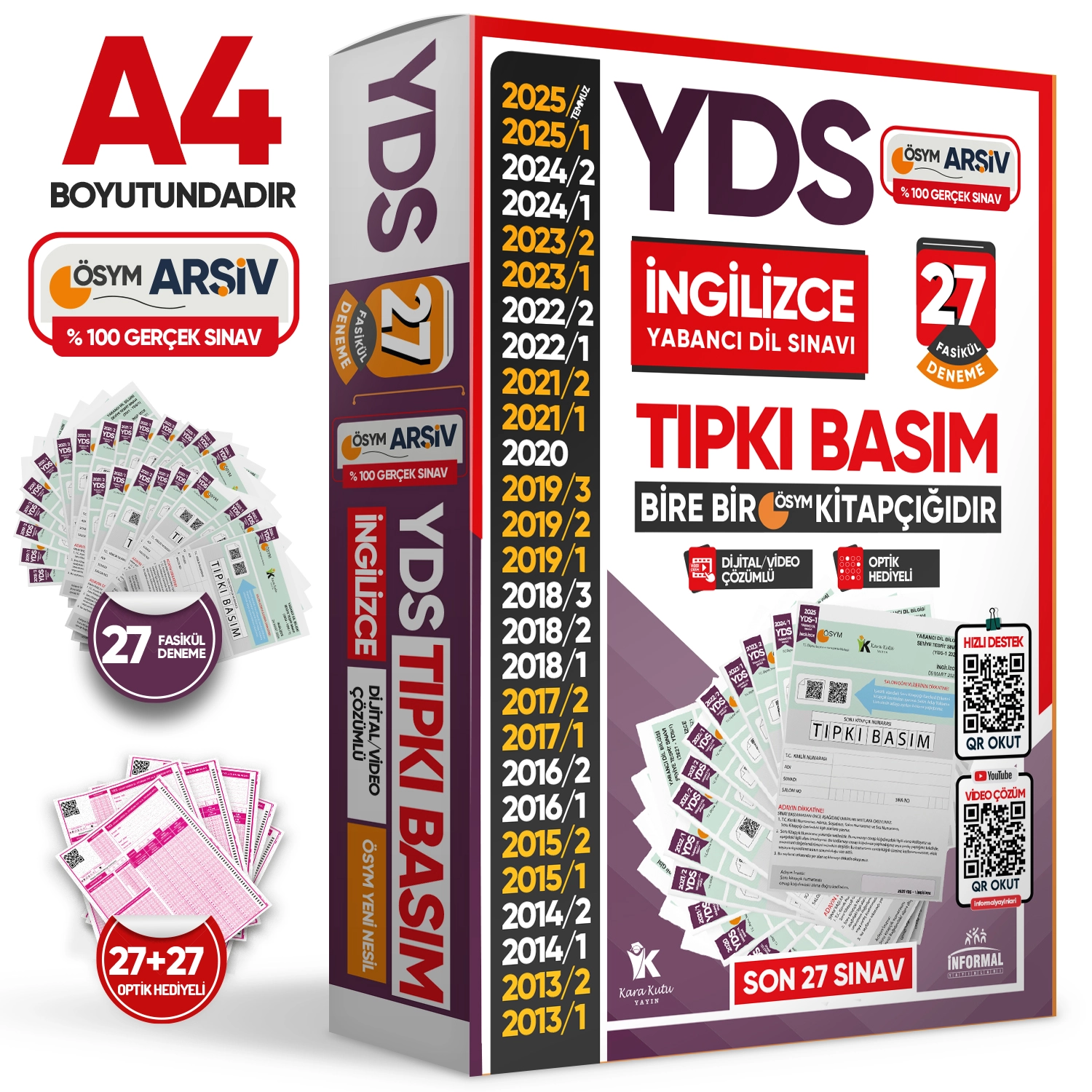 2025 YDS İngilizce ÖSYM Tıpkı Basım Çıkmış Soru Deneme Paketi 27li Dijital Çözümlü Fasikül SETİ