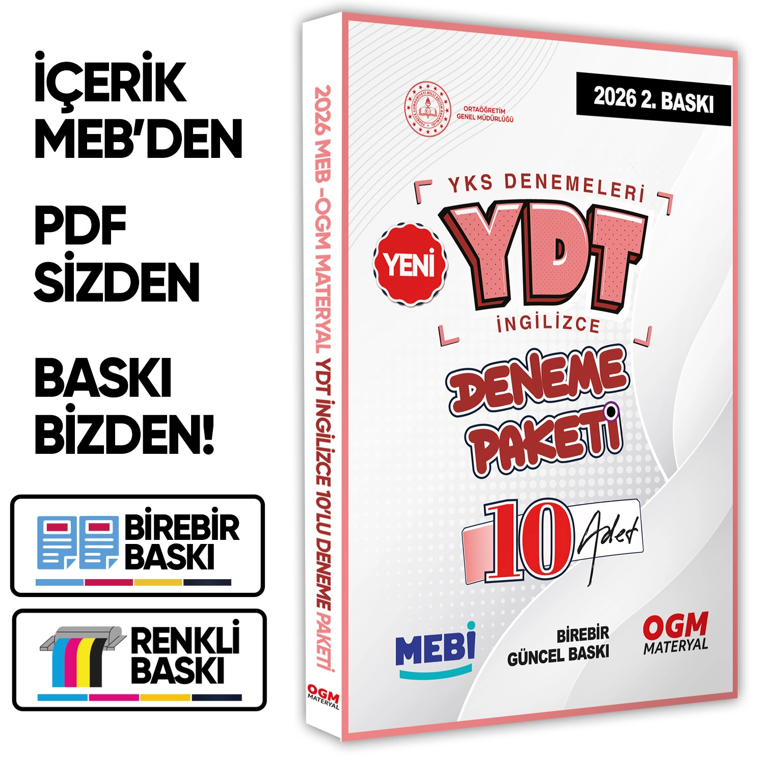 YKS-YDT İngilizce MEBİ OGM Deneme Paketi Güncel 10lu Fasikül (Deneme Paketi) BASKI ÜCRETİ