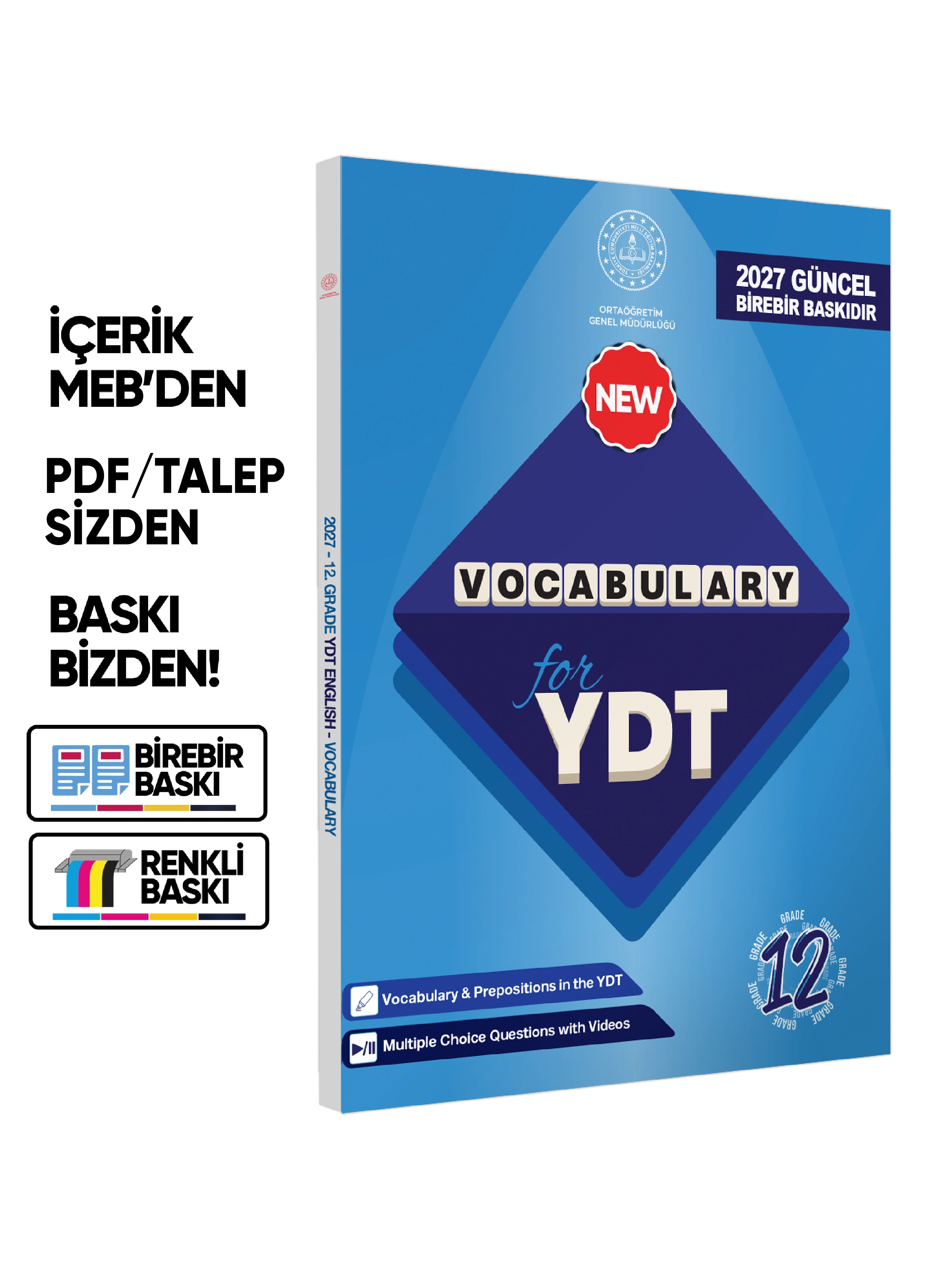 2027 YDT MEBİ İngilizce 12.Sınıf 6lı Konu Anlatımı ve Soru Bankası Seti Çözümlü BASKI ÜCRETİ