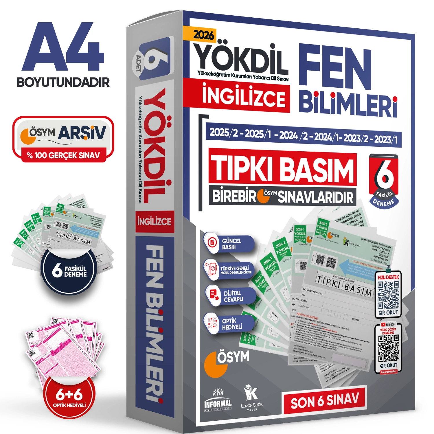 2026 YÖKDİL İngilizce FEN BİLİMLERİ ÖSYM Çıkmış Soru Tıpkı Basım Deneme Paketi 6lı Türkiye Geneli