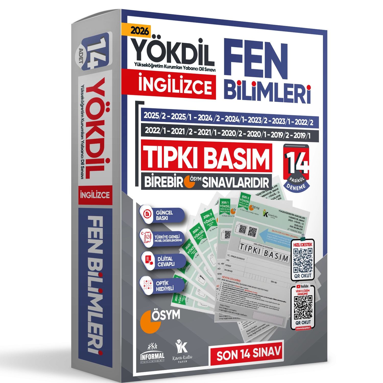 2026 YÖKDİL İngilizce FEN BİLİMLERİ ÖSYM Çıkmış Soru Tıpkı Basım Deneme Paketi 14lü Türkiye Geneli