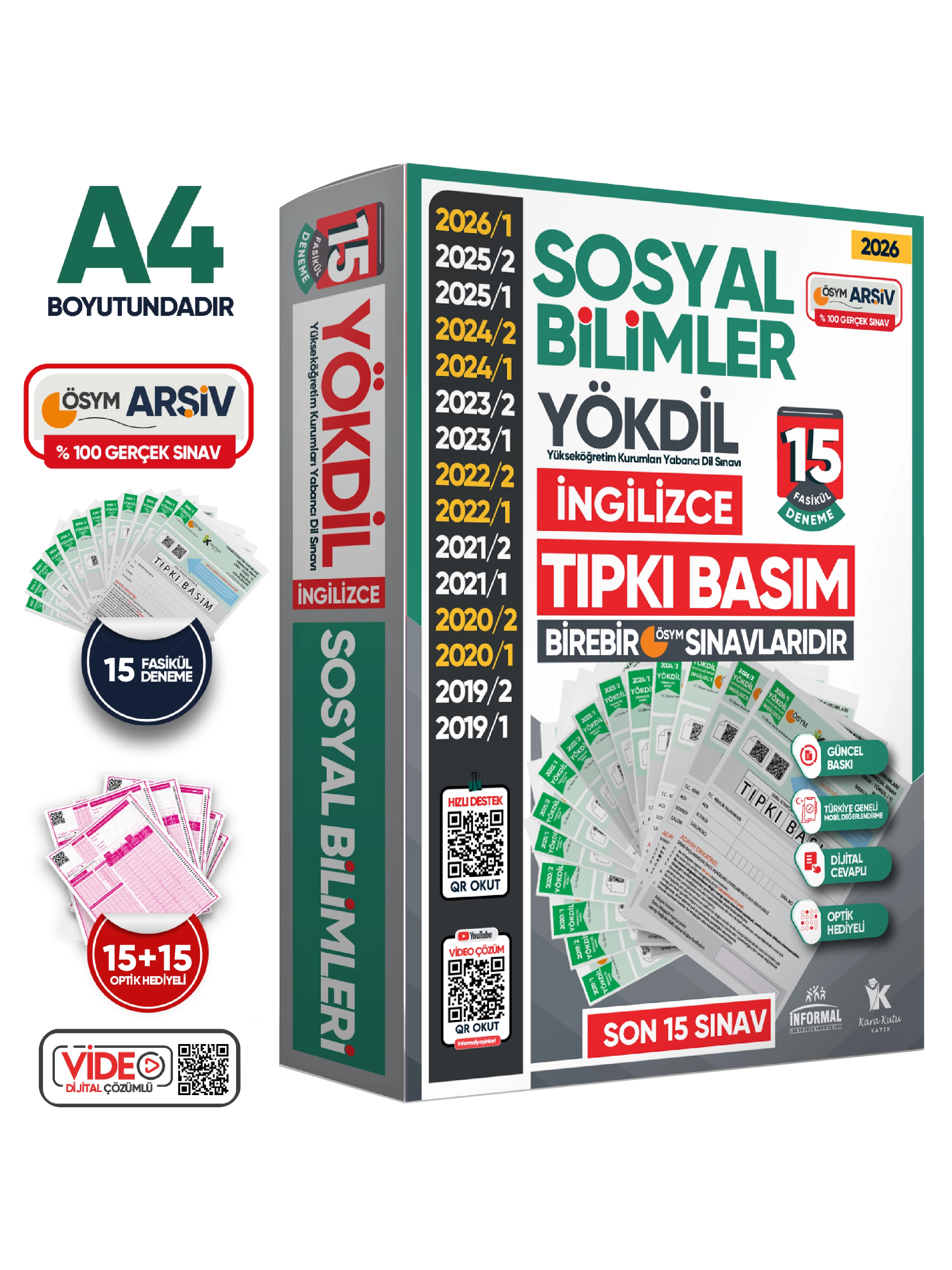 2026 YÖKDİL İngilizce SOSYAL BİLİMLER ÖSYM Çıkmış Soru Tıpkı Basım Deneme Paketi 15li Türkiye Geneli