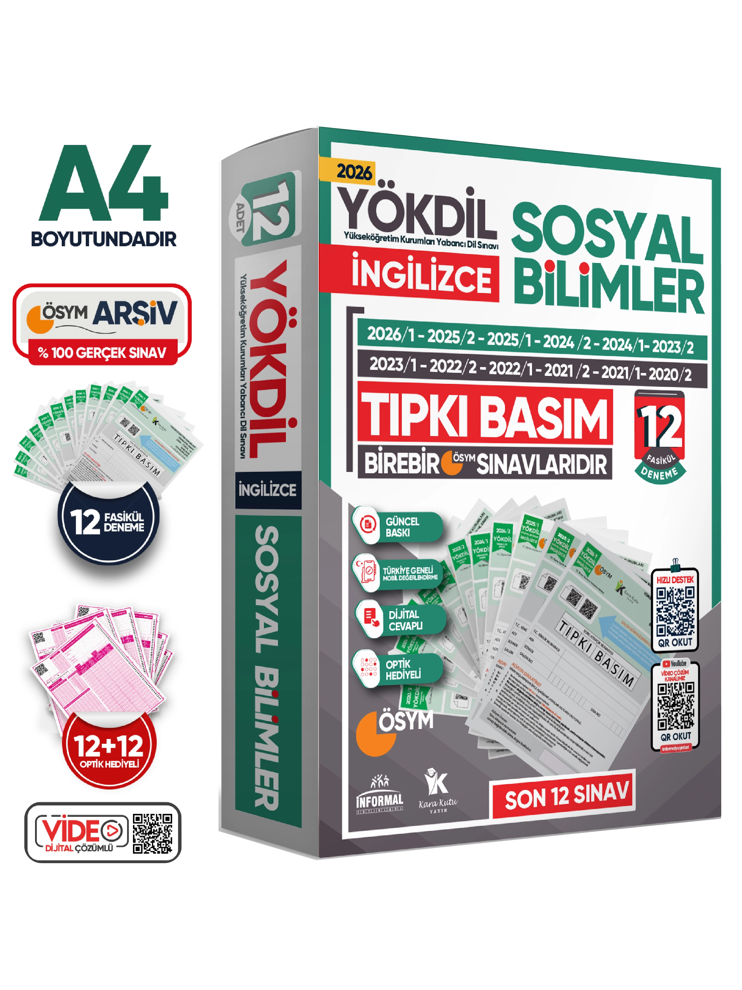 2026 YÖKDİL İngilizce SOSYAL BİLİMLER ÖSYM Çıkmış Soru Tıpkı Basım Deneme Paketi 12li Türkiye Geneli