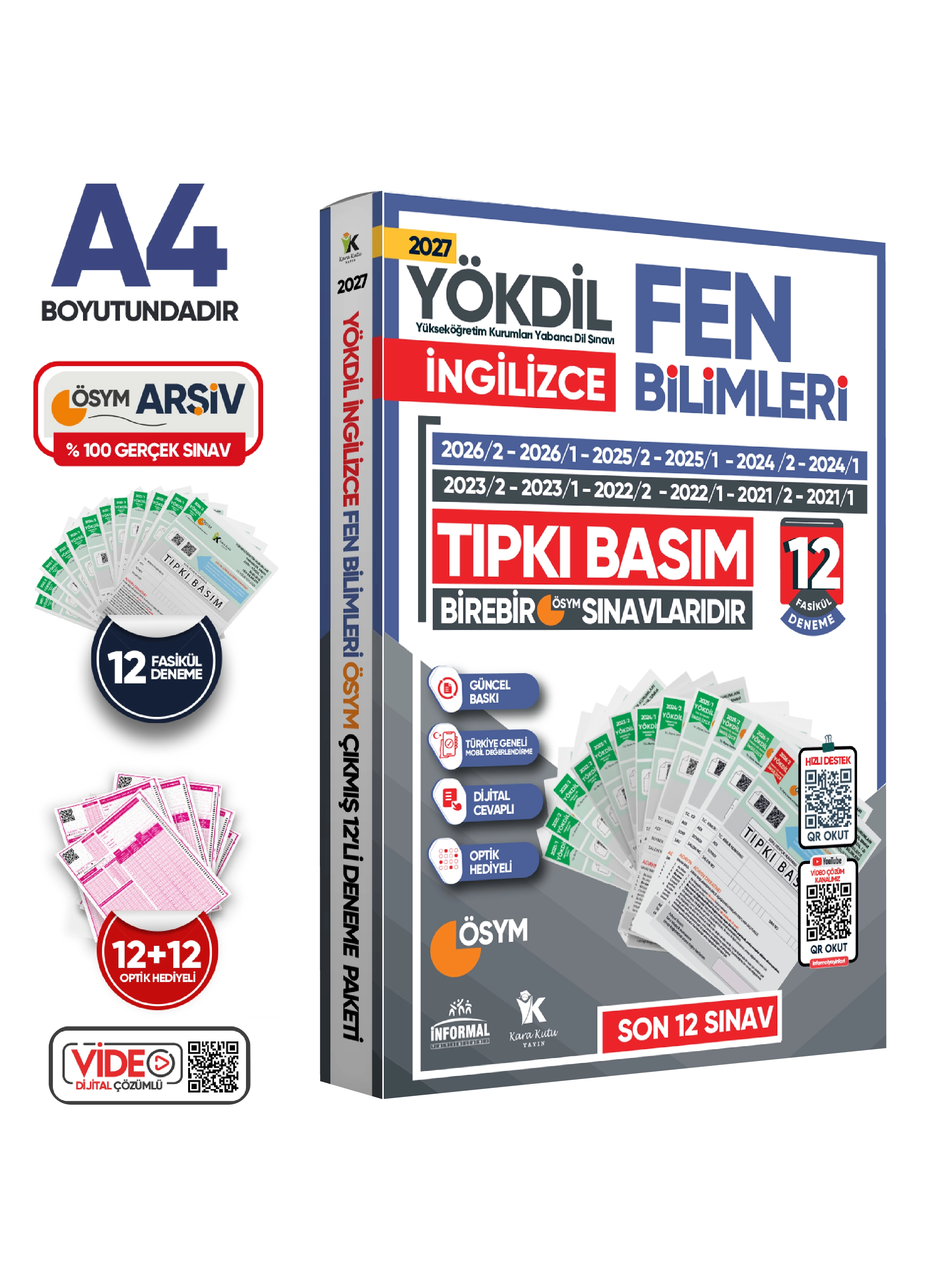 2027 YÖKDİL İngilizce FEN BİLİMLERİ ÖSYM Çıkmış Soru Tıpkı Basım Deneme Paketi 12li Türkiye Geneli