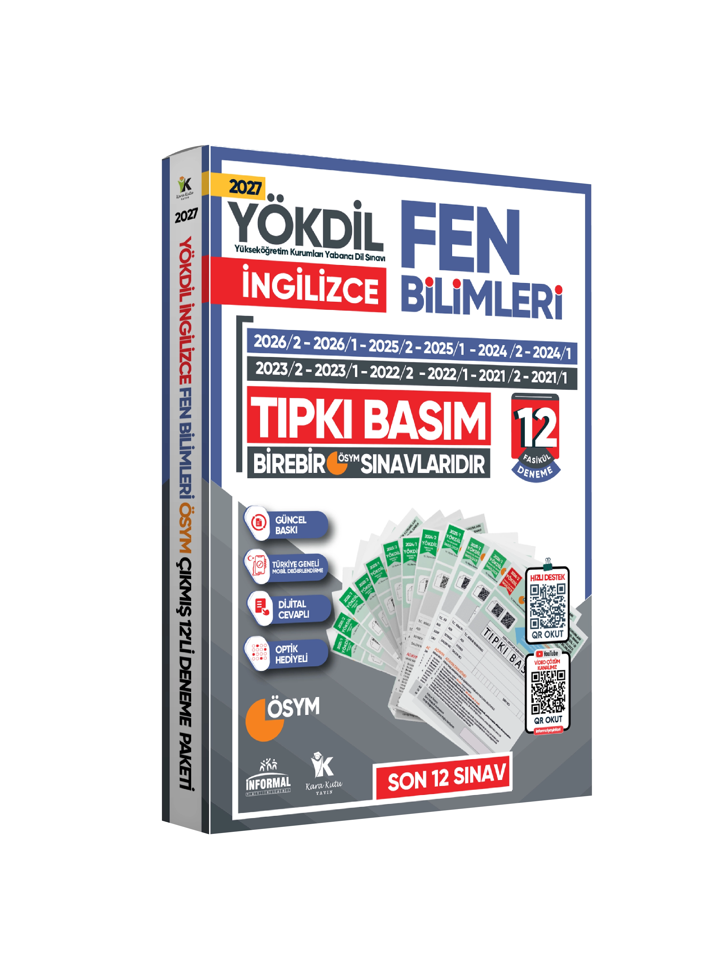 2027 YÖKDİL İngilizce FEN BİLİMLERİ ÖSYM Çıkmış Soru Tıpkı Basım Deneme Paketi 12li Türkiye Geneli