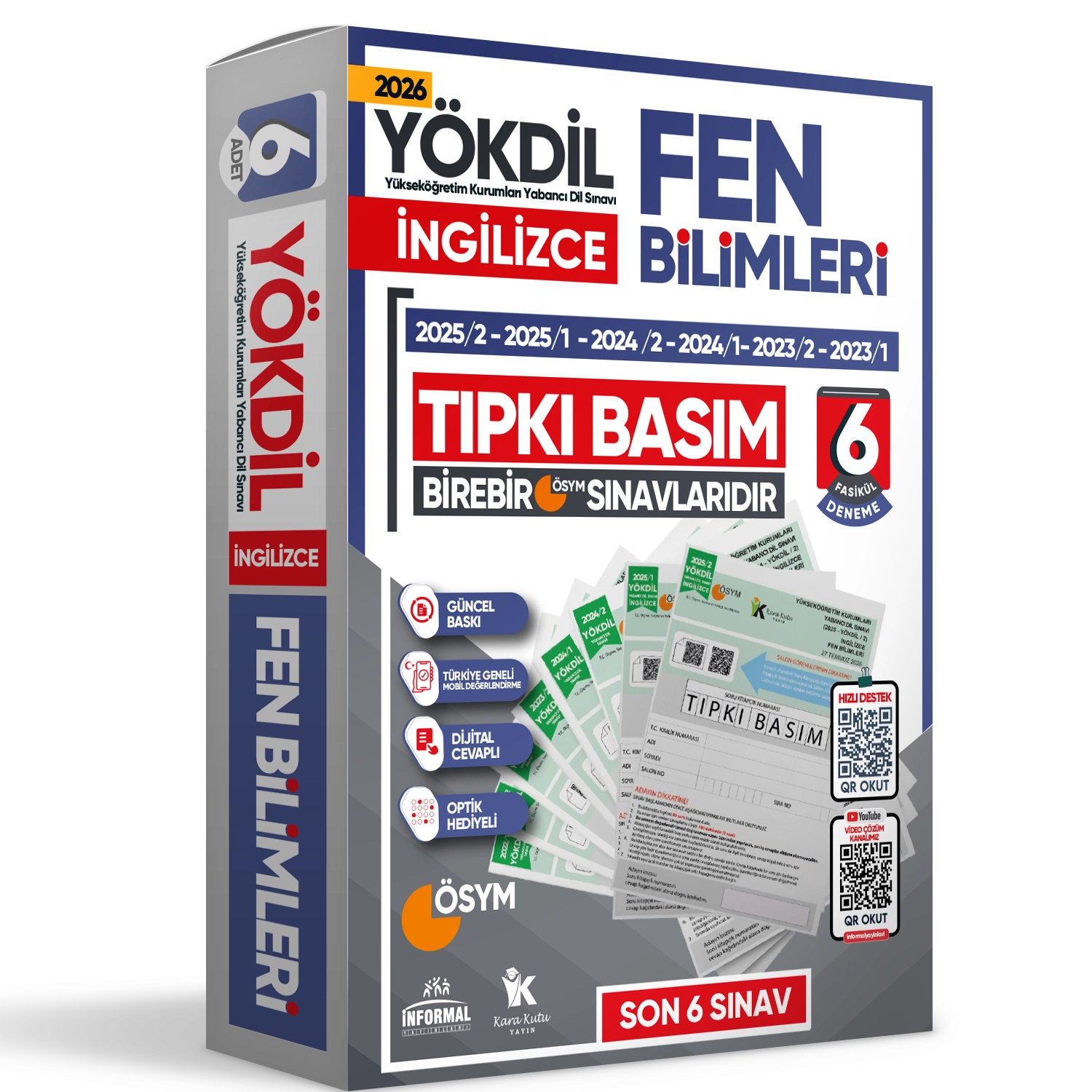 2026 YÖKDİL İngilizce FEN BİLİMLERİ ÖSYM Çıkmış Soru Tıpkı Basım Deneme Paketi 6lı Türkiye Geneli