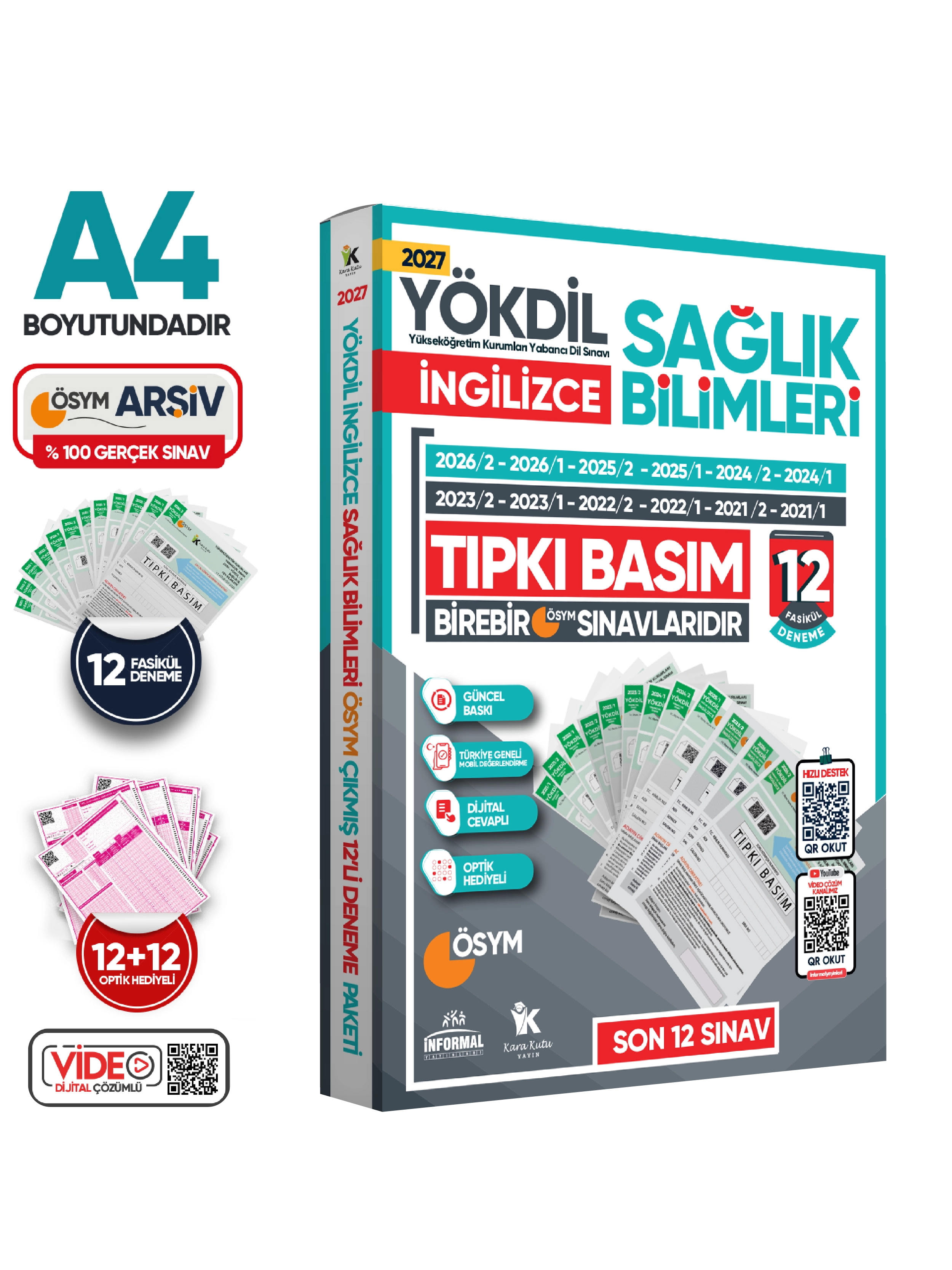 2027 YÖKDİL İngilizce SAĞLIK BİLİMLERİ ÖSYM Çıkmış Soru Tıpkı Basım Paket Deneme 12li Türkiye Geneli
