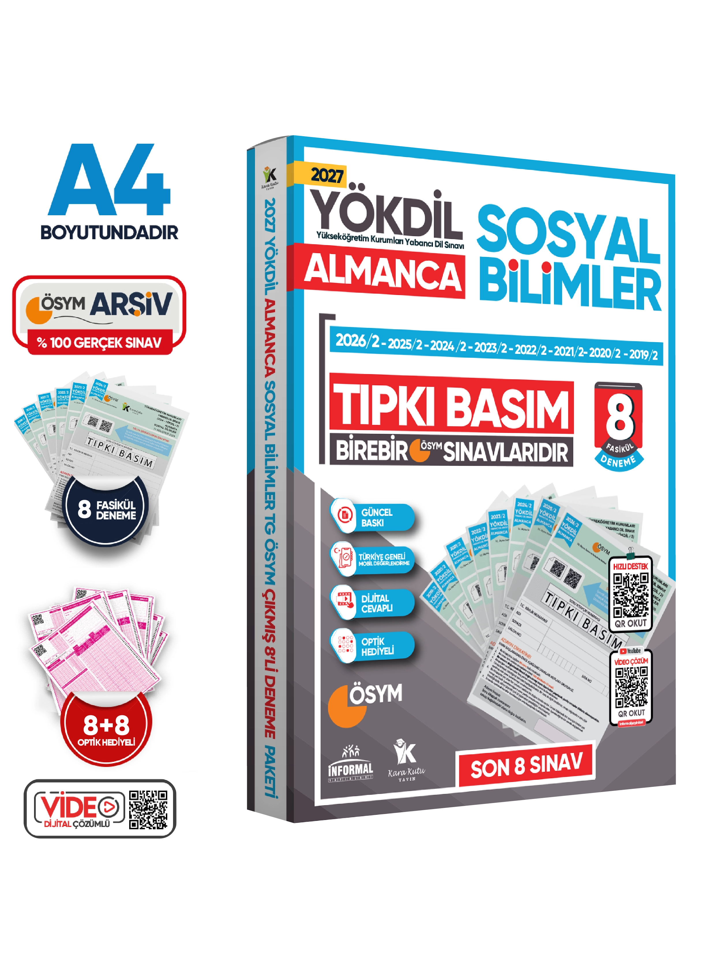 2027 YÖKDİL Almanca SOSYAL BİLİMLER ÖSYM Çıkmış Soru Tıpkı Basım 8li Deneme Paketi Türkiye Geneli